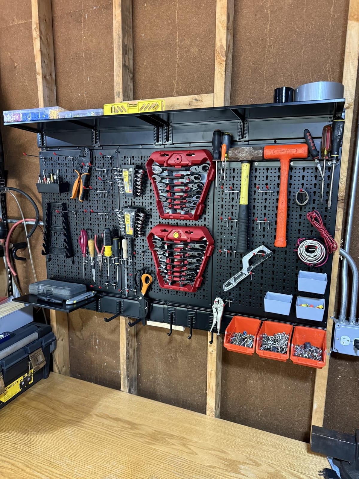 WALMANN 113 PCS Pegboard Wall Organizer Kit with Pegboard Hooks, Black customer photo 1