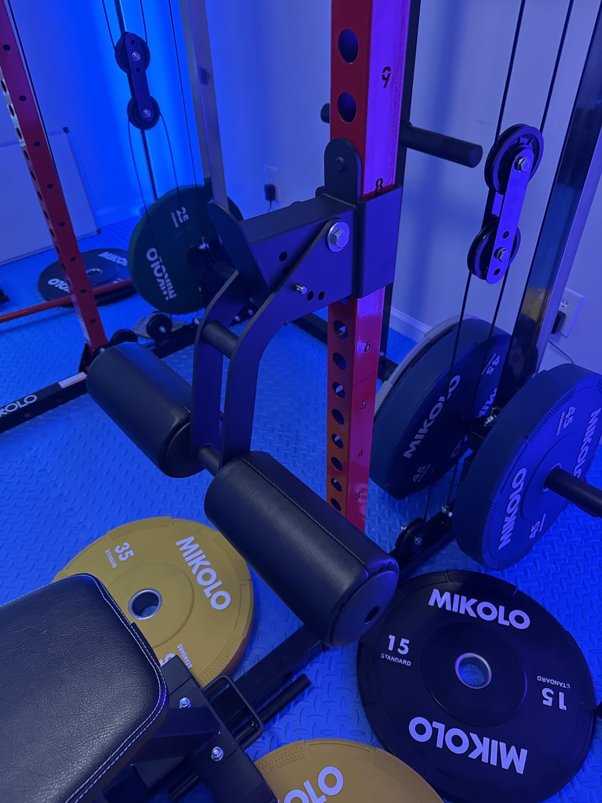 Kipika Nordic Hamstring Curl Squat Rack Attachment for Power Rack with 5/8