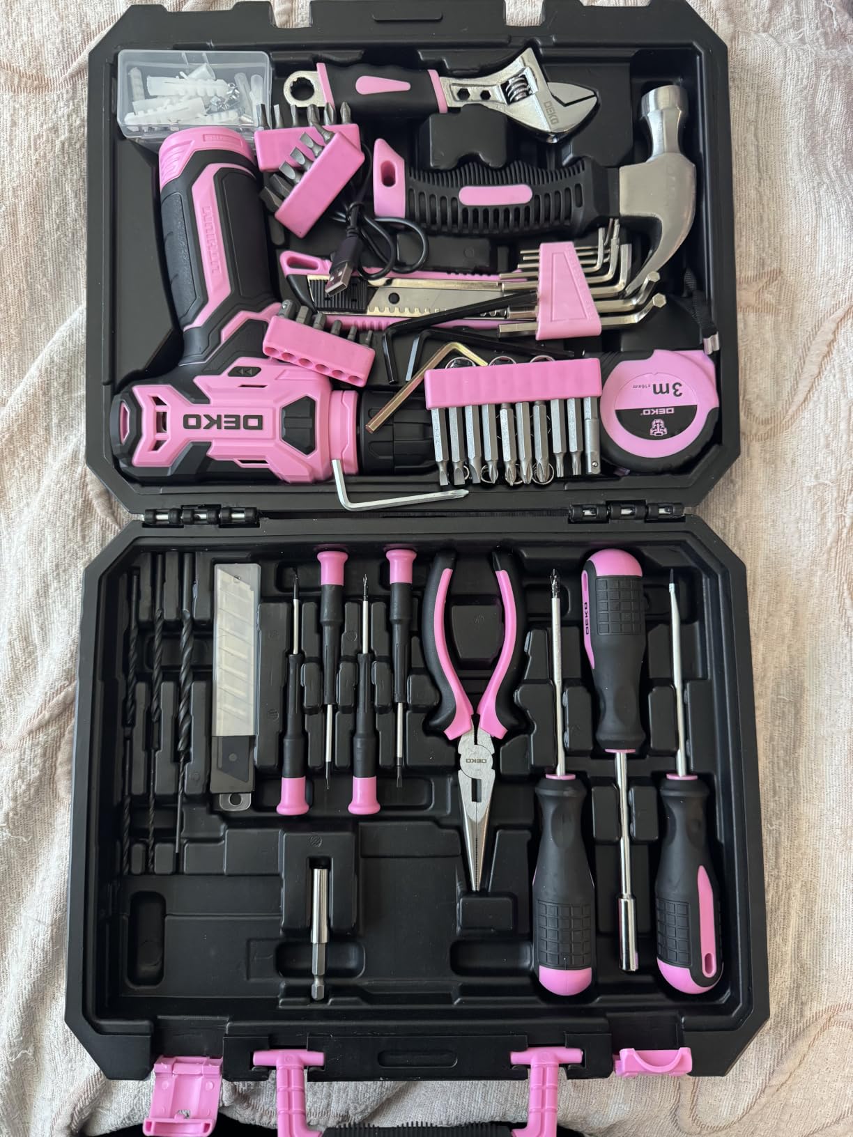 DEKOPRO Drill Set: 8V Cordless Drill, Home Tool Kit with 126 Piece Set customer photo 1