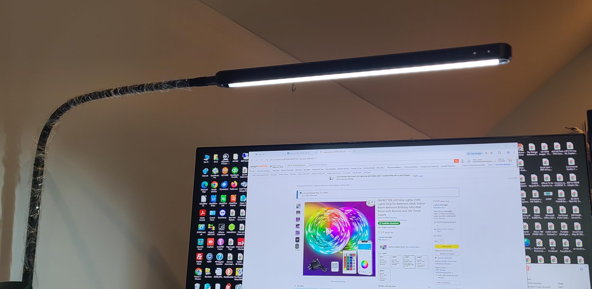 SUPERDANNY Eye-Caring LED Desk Lamp Work Lamp Office Lamp with Side Clamp customer photo 2