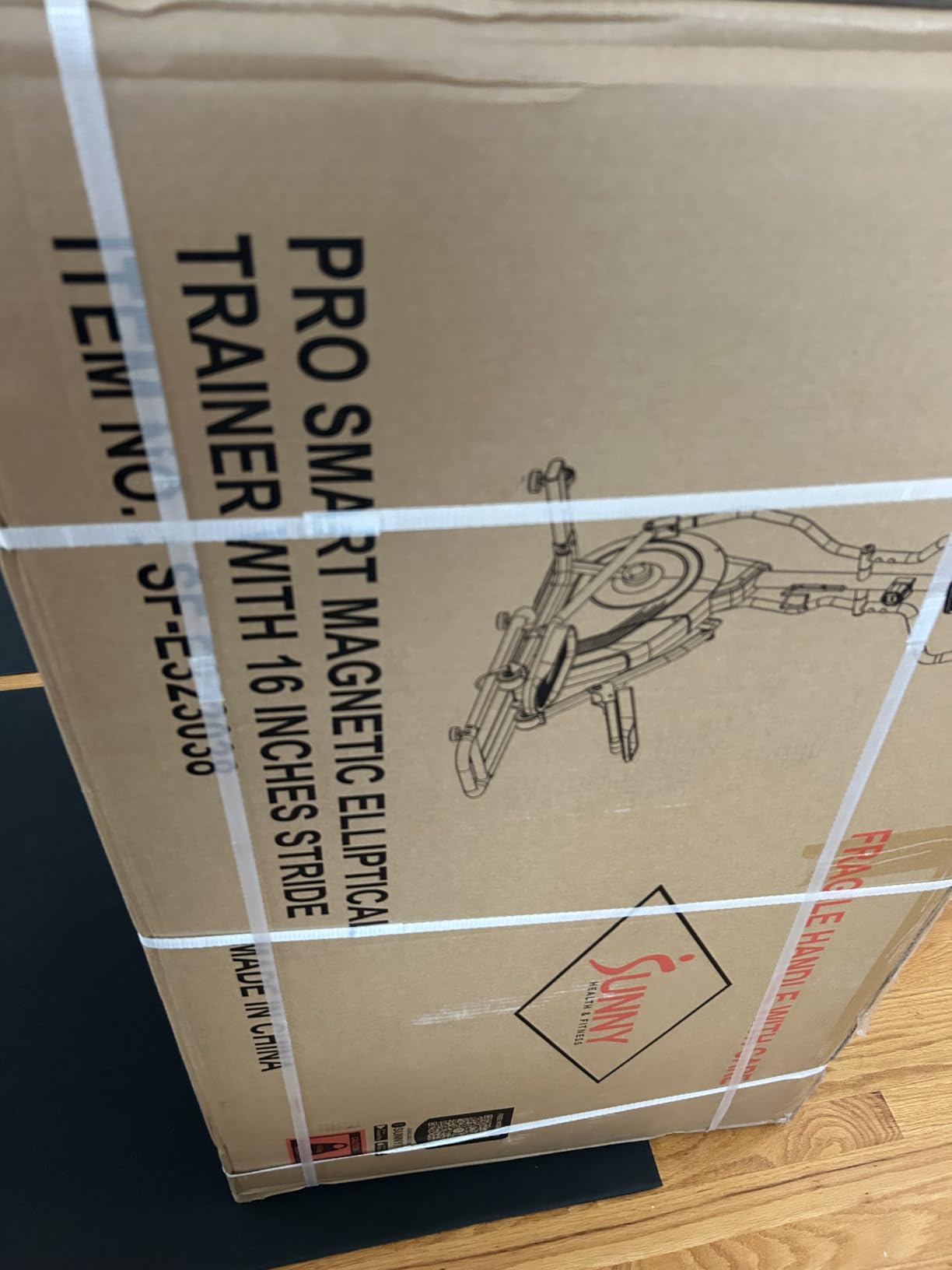 Sunny Health & Fitness Smart Upright Elliptical Machine with Pulse Sensor customer photo 2