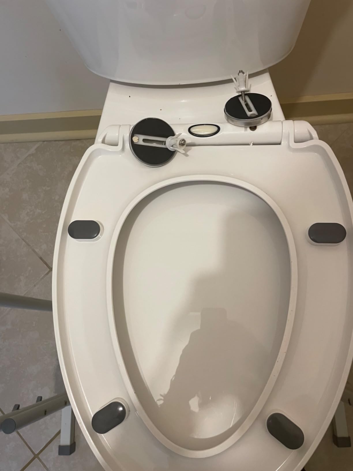 19 Inch ADA Elongated Tall Toilet for Seniors 1.1/1.6 GPF White, Two Piece Dual Flush High Toilet for Bathroom, Comfort Seat Height 20