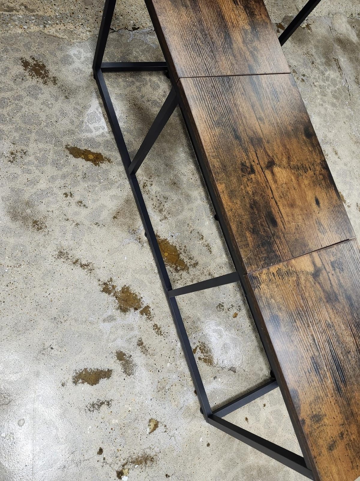 HOOBRO Dining Bench, 47.2 Inch Dining Table Bench, Industrial Style Kitchen Bench, Steel Frame, Easy to Assemble, for Kitchen, Dining Room, Rustic Brown and Black BF45CD01 customer photo 1