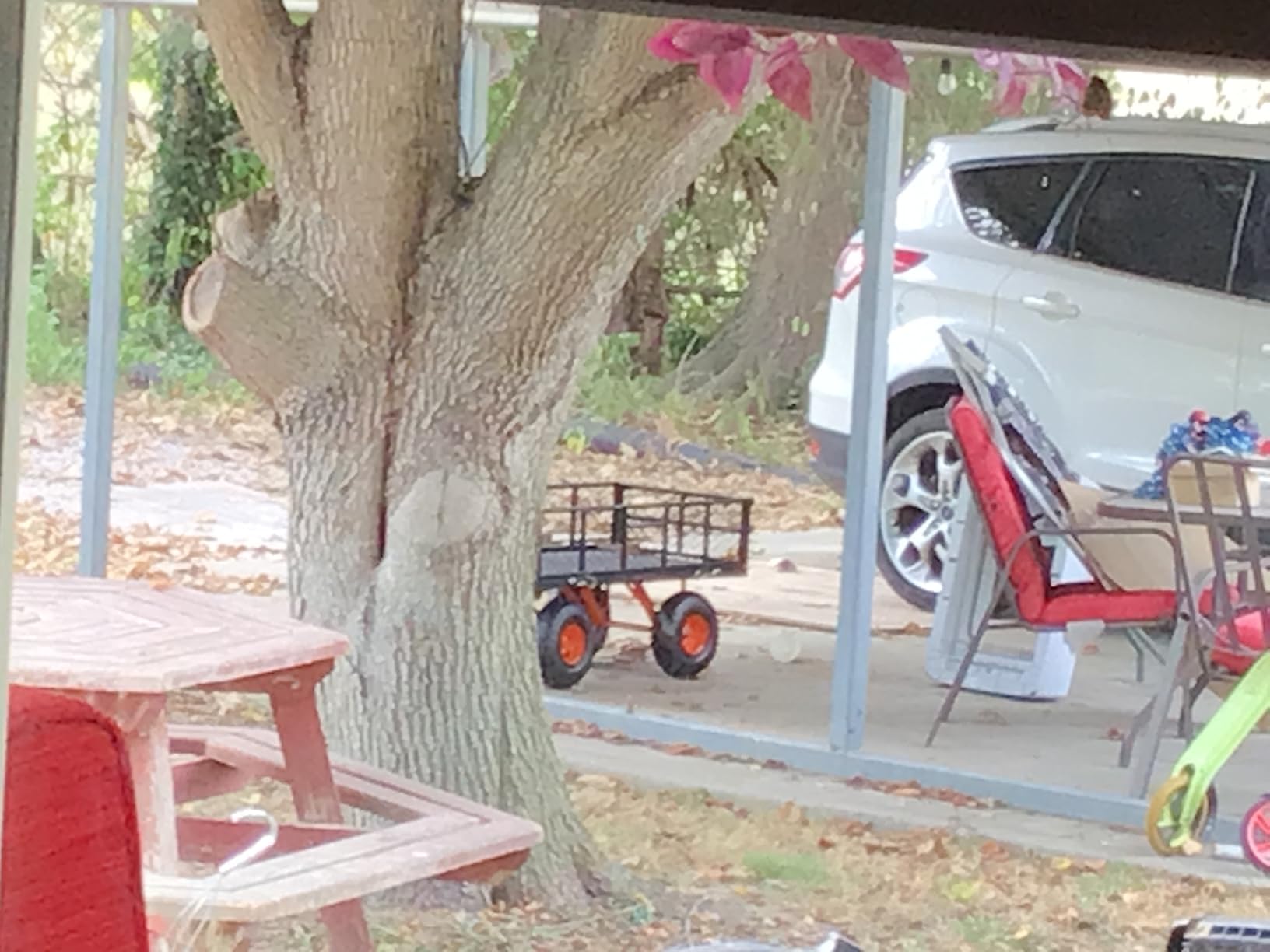 VEVOR 880lbs Steel Garden Dump Cart Utility Wagon, Heavy Duty Yard Dump Wagon Cart with Removable Sides, Pullable Handle, Utility Liner, 10in All Terrain Wheels customer photo 2