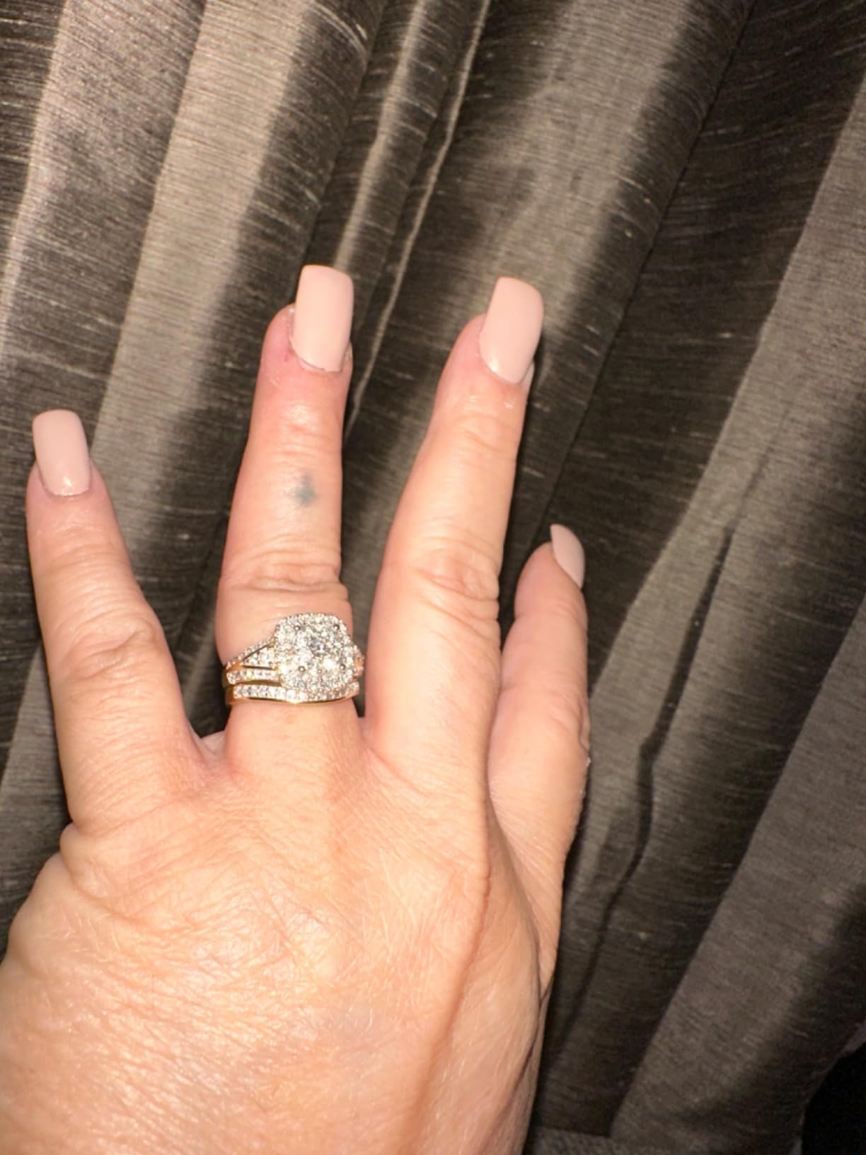 SAVEARTH DIAMONDS Double Halo Bridal Engagement Ring Set Women 1.25 CT customer photo 2