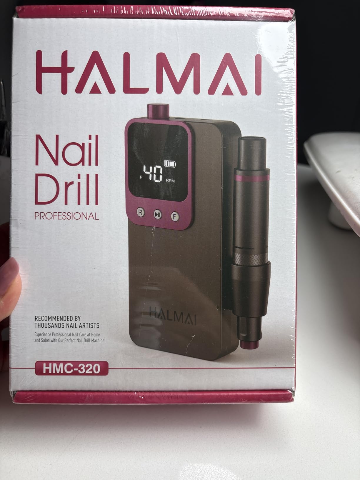 Electric Nail Drill Professional, Portable Nail File for Acrylic Gel Nails, Cordless Rechargeable Ultra Power Nail Drill Kit 40000RPM, Salon-Grade Efile Nail Machine (Dark Grey) customer photo 1