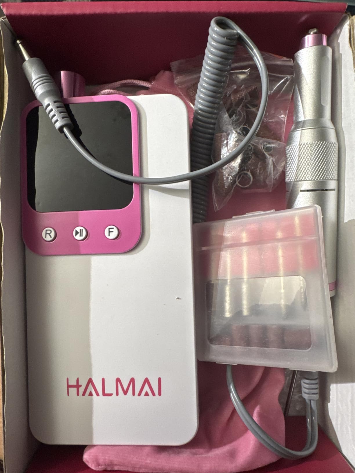 Electric Nail Drill Professional, Portable Nail File for Acrylic Gel Nails, Cordless Rechargeable Ultra Power Nail Drill Kit 40000RPM, Salon-Grade Efile Nail Machine (Dark Grey) customer photo 2
