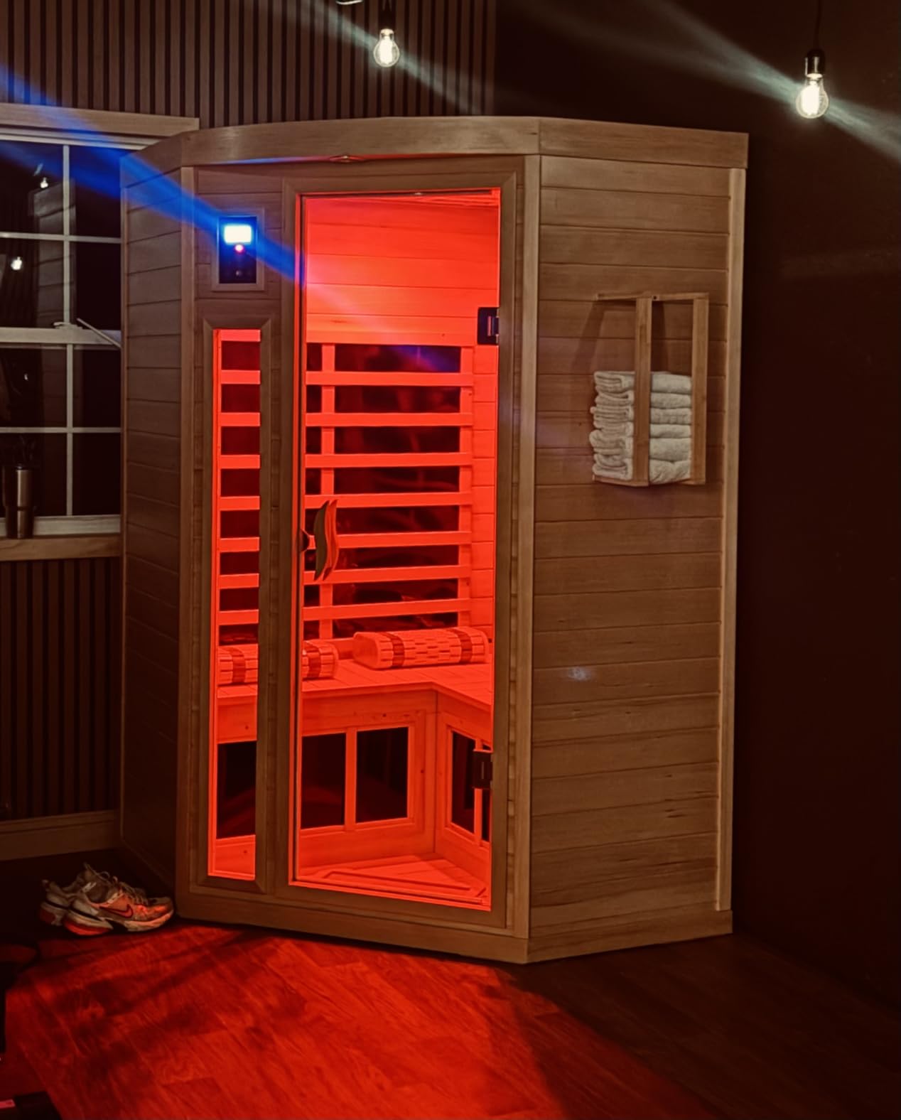 Full Spectrum Sauna, Outdoor Sauna w/Red Light Therapy, 1950W 20A customer photo 1