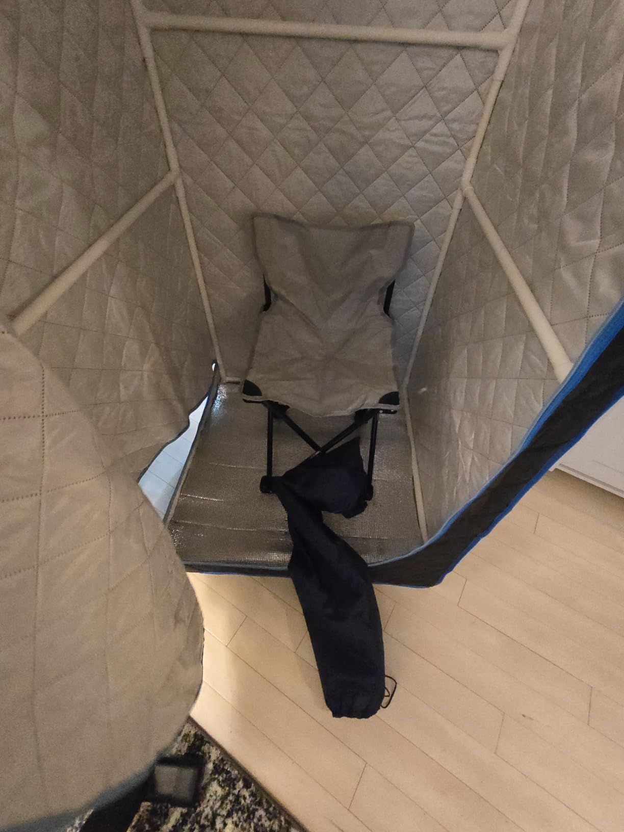 Foldable Portable Steam Sauna, Personal Sauna Tent for Home SPA with 1000w 2.2L Steamer, Folding Chair, Remote Control, Black customer photo 2