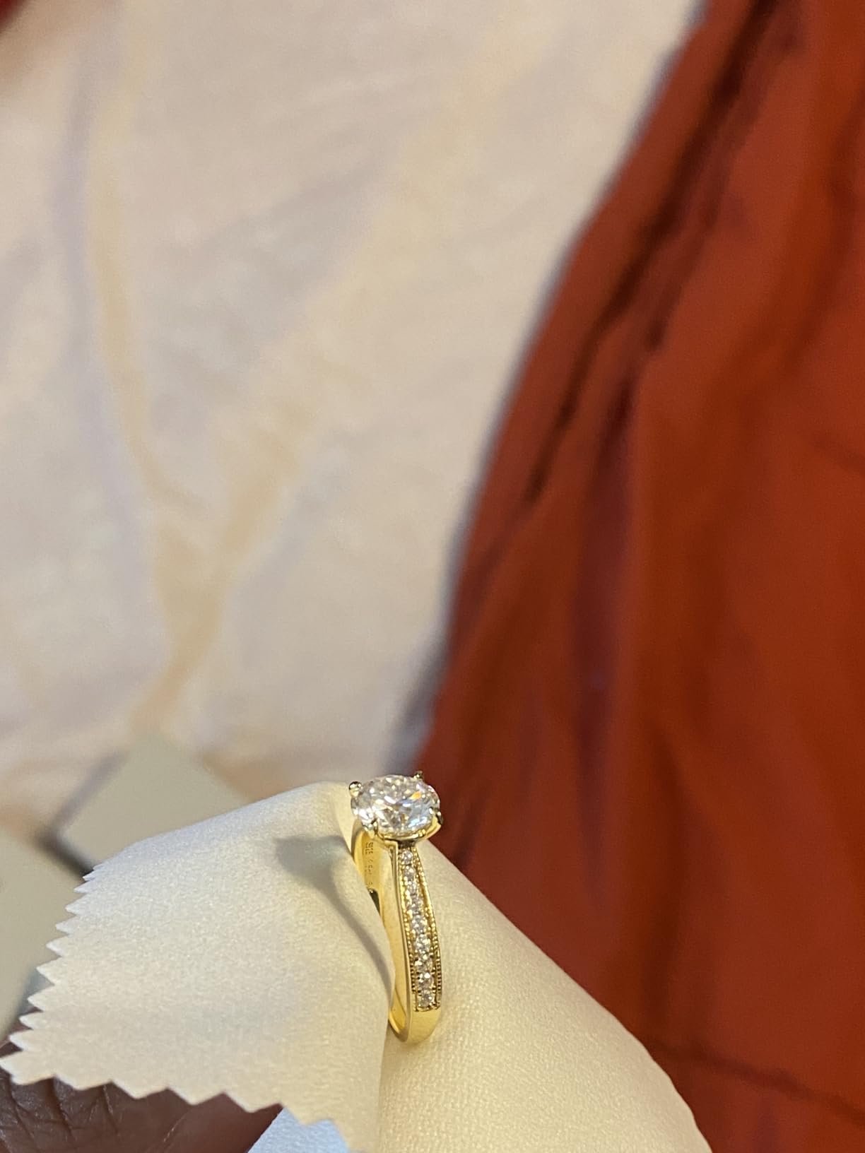 Round Moissanite Engagement Rings for Women, Women's 18K Yellow/White Gold Plated 925 Sterling Silver Engagement Ring Moissanite Promise Rings for Her,Wedding Band Ring 1.5/2/3/4/5CT. customer photo 1