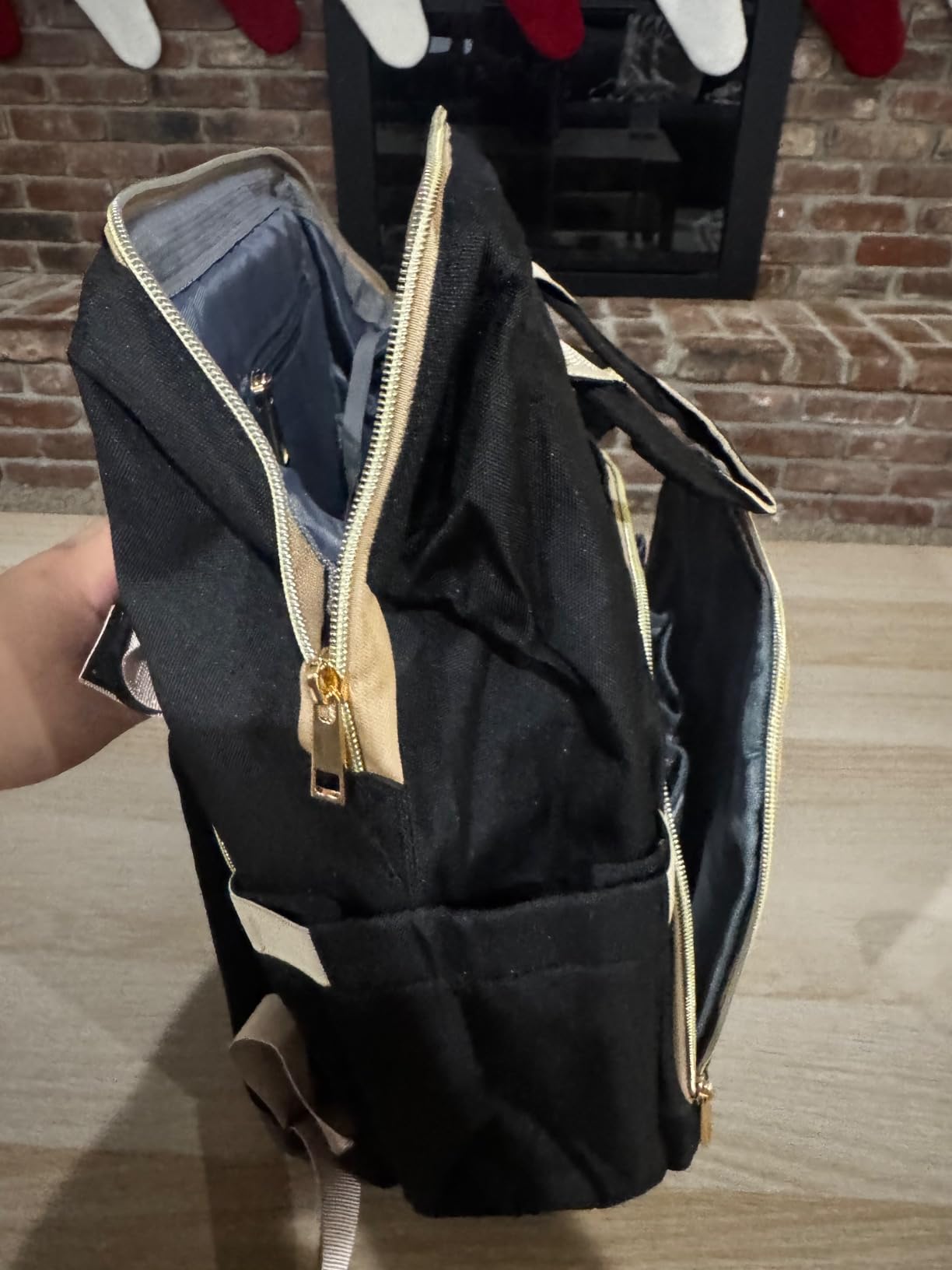 ROSEGIN Diaper Bag Backpack for Dad and Men, Large Travel Baby Bag with Changing Pad, Pacifier Case, Removable Flag Patch - Baby Shower Gifts - Shadow Black customer photo 1