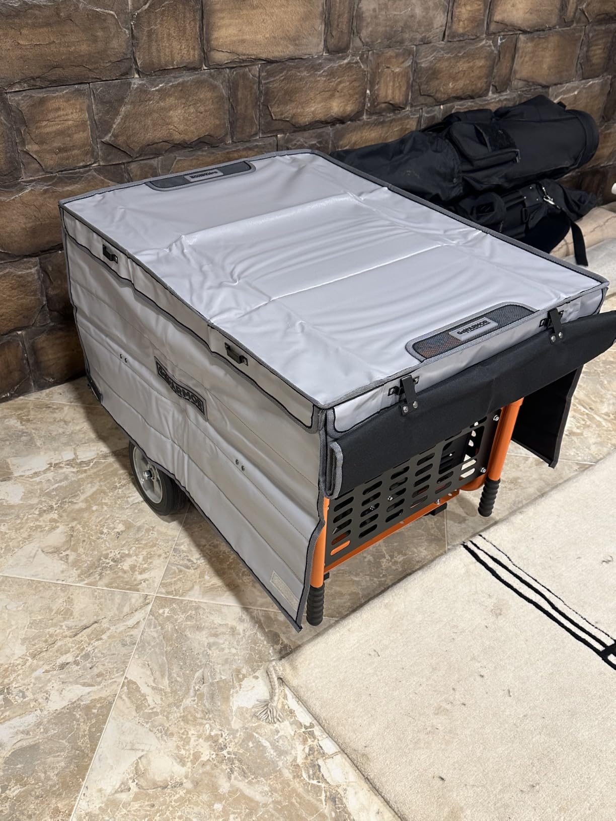 GenArmor Generator Covers While Running, 100% Waterproof Heavy Duty Tarps Generator Tent, Portable Outdoor Generator Enclosure for Most 4000w~13000w Generators, Black, Standard customer photo 2