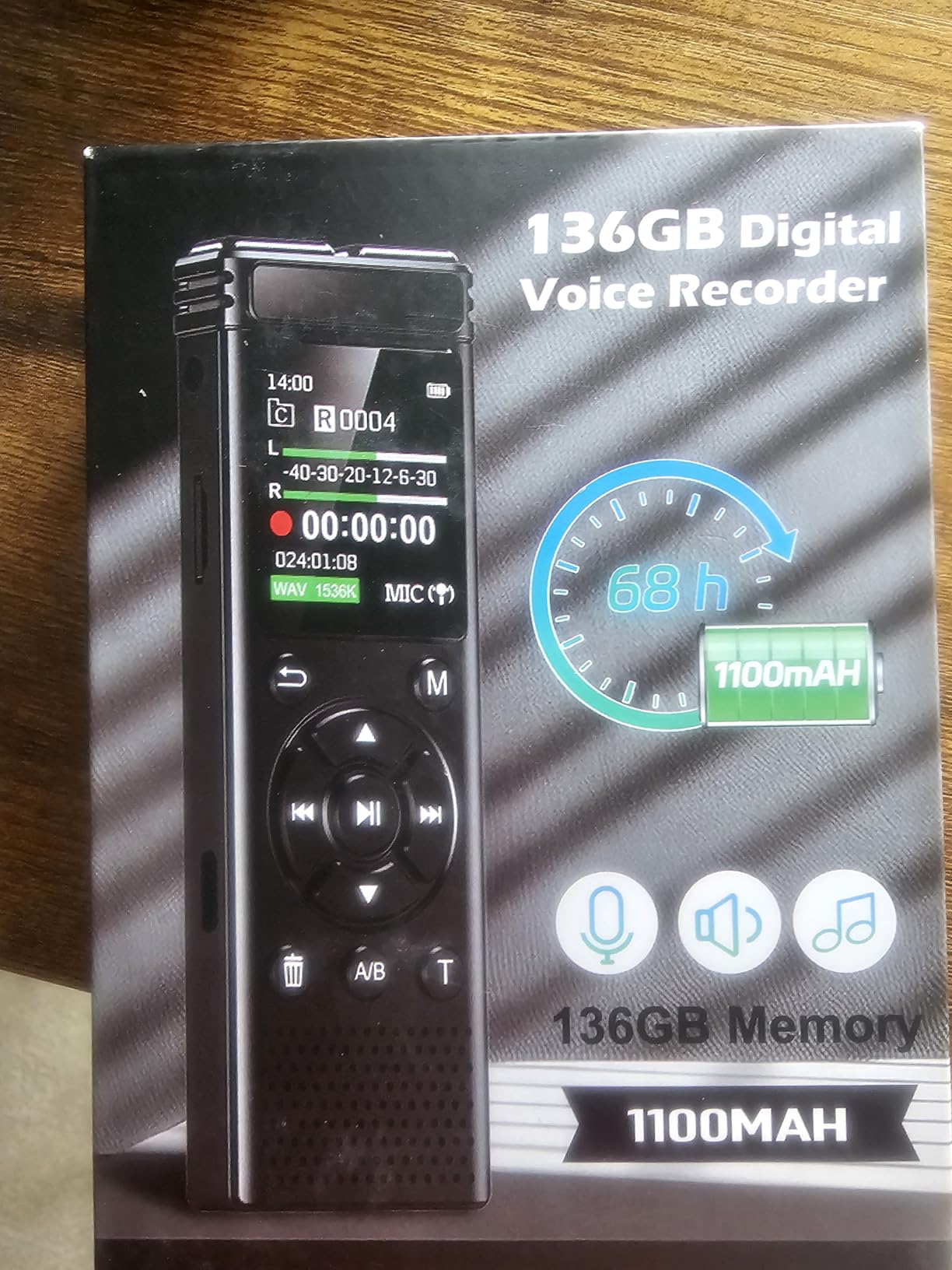 Tonfarb 136GB Digital Voice Recorder with Playback,9775 Hours Audio Record customer photo 1