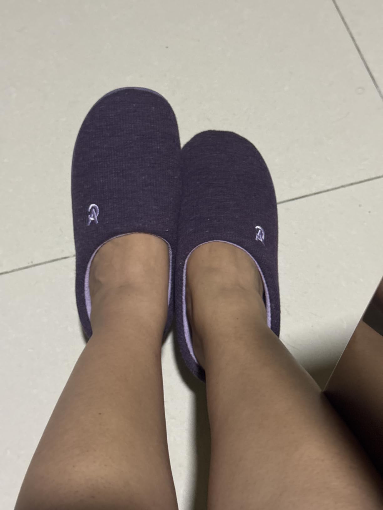 VeraCosy Women's Two-Tone Slippers Soft Comfy Knit Memory Foam Non-slip Indoor Outdoor House Shoes customer photo 1