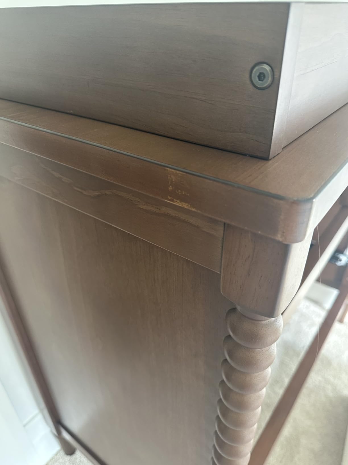 Delta Children Saint 4 Drawer Dresser with Changing Top and Interlocking Drawers, Teak Brown customer photo 1