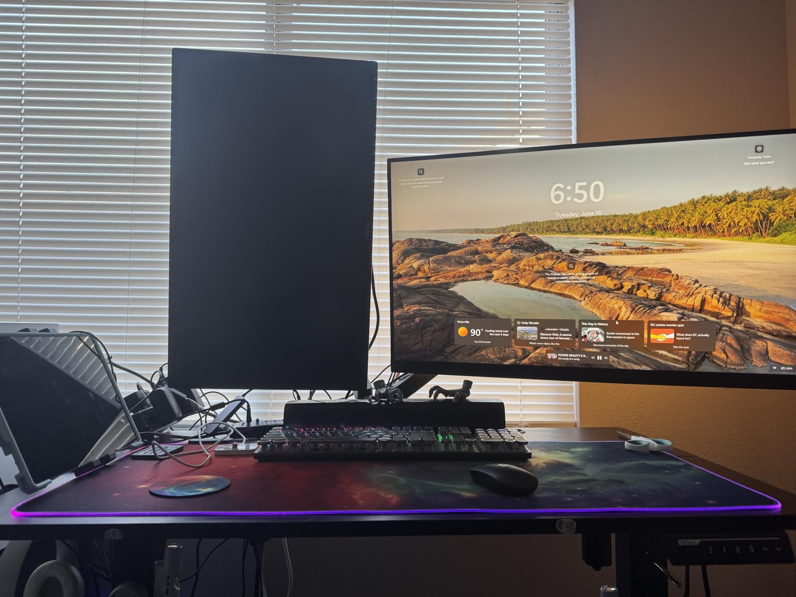 WALI Adjustable Dual Monitor Arm for 13-32 inch Screens, 22 lbs per Arm, Dual Monitor Stand for Desk, Full Motion with Tilt, Swivel, Rotation, C-Clamp and Grommet Base, VESA 75/100mm (GSMP002N), Black customer photo 1