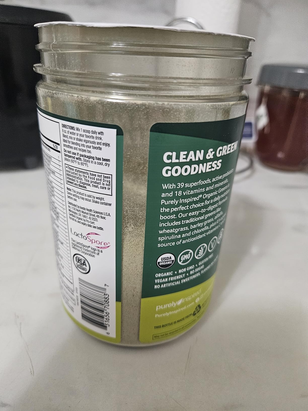 Purely Inspired Organic Greens Powder Superfood Smoothie Mix, Unflavored customer photo 1