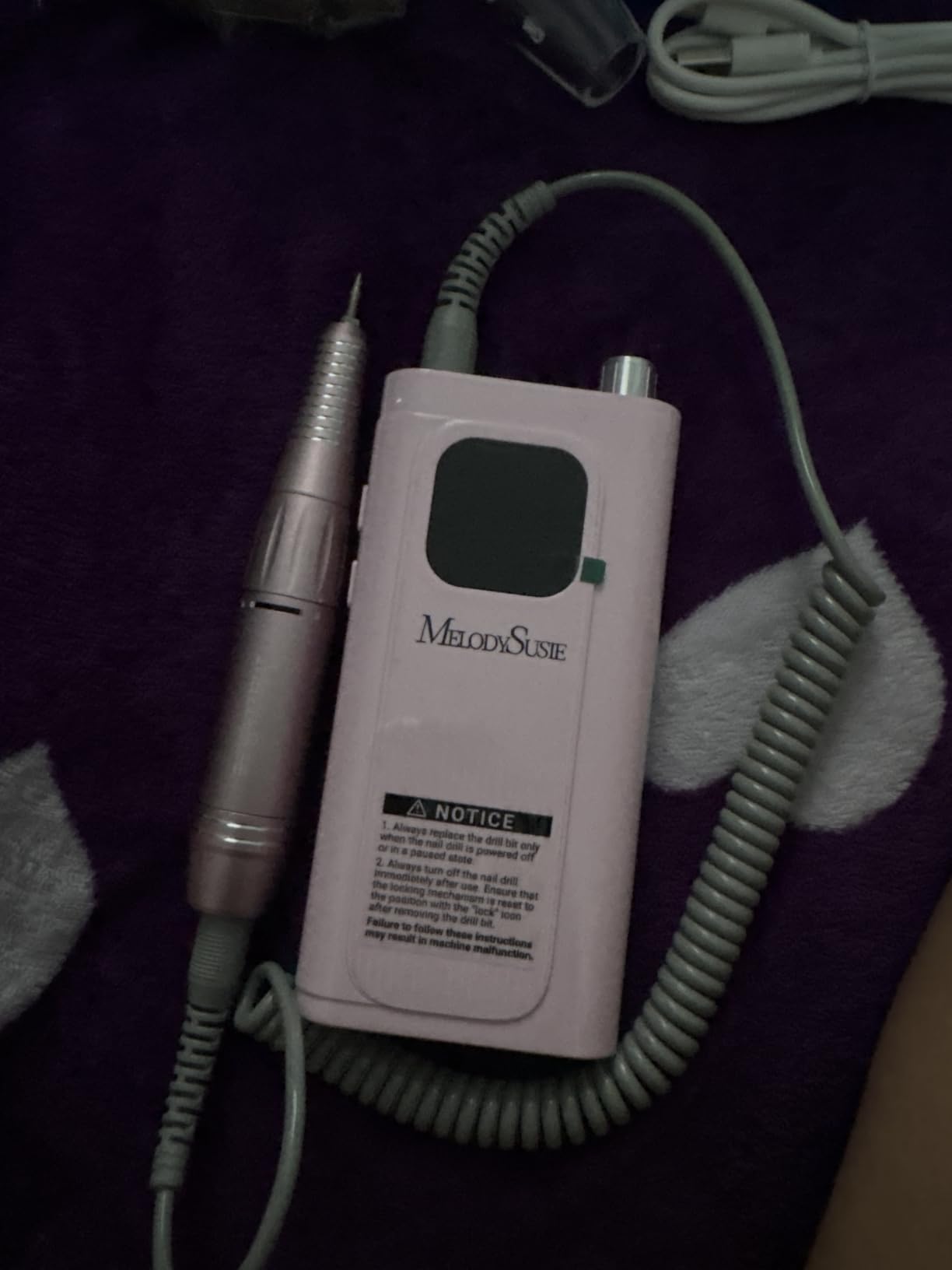 MelodySusie Clip-On SC300F Cordless Nail Drill 30,000 RPM for Beginners | 8-12h Battery Life, 6 Bits and 56 Sanding Bands for Shaping, Gel Removal and Students in Training customer photo 1