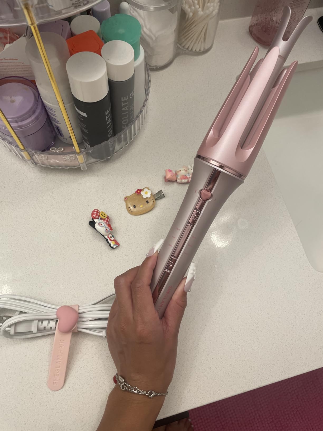 SHEGLAM Automatic Curling Iron 1 1/4 inch with 3 Temperatures Fast Heating, 2-Way Rotation, Anti-Scald, Anti-Tangle Rotating, Automatic Shut-Off for Hair Styling customer photo 2