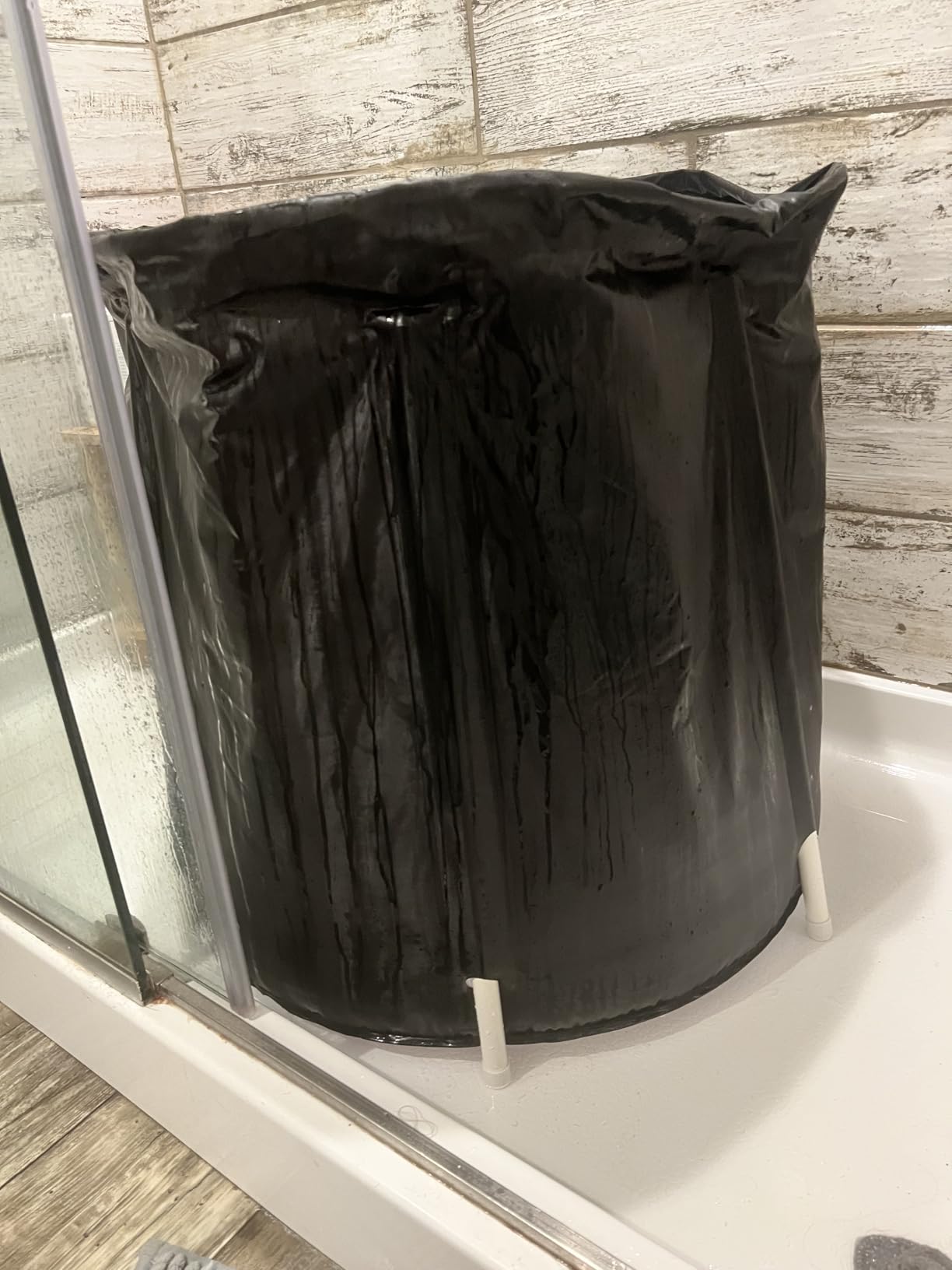 Portable Foldable Bathtub, Collapsible Adult Bath Tub for Hot SPA and Ice Bath, Space-Saving Storage, Durable PVC Material (Black, 27inch) customer photo 1