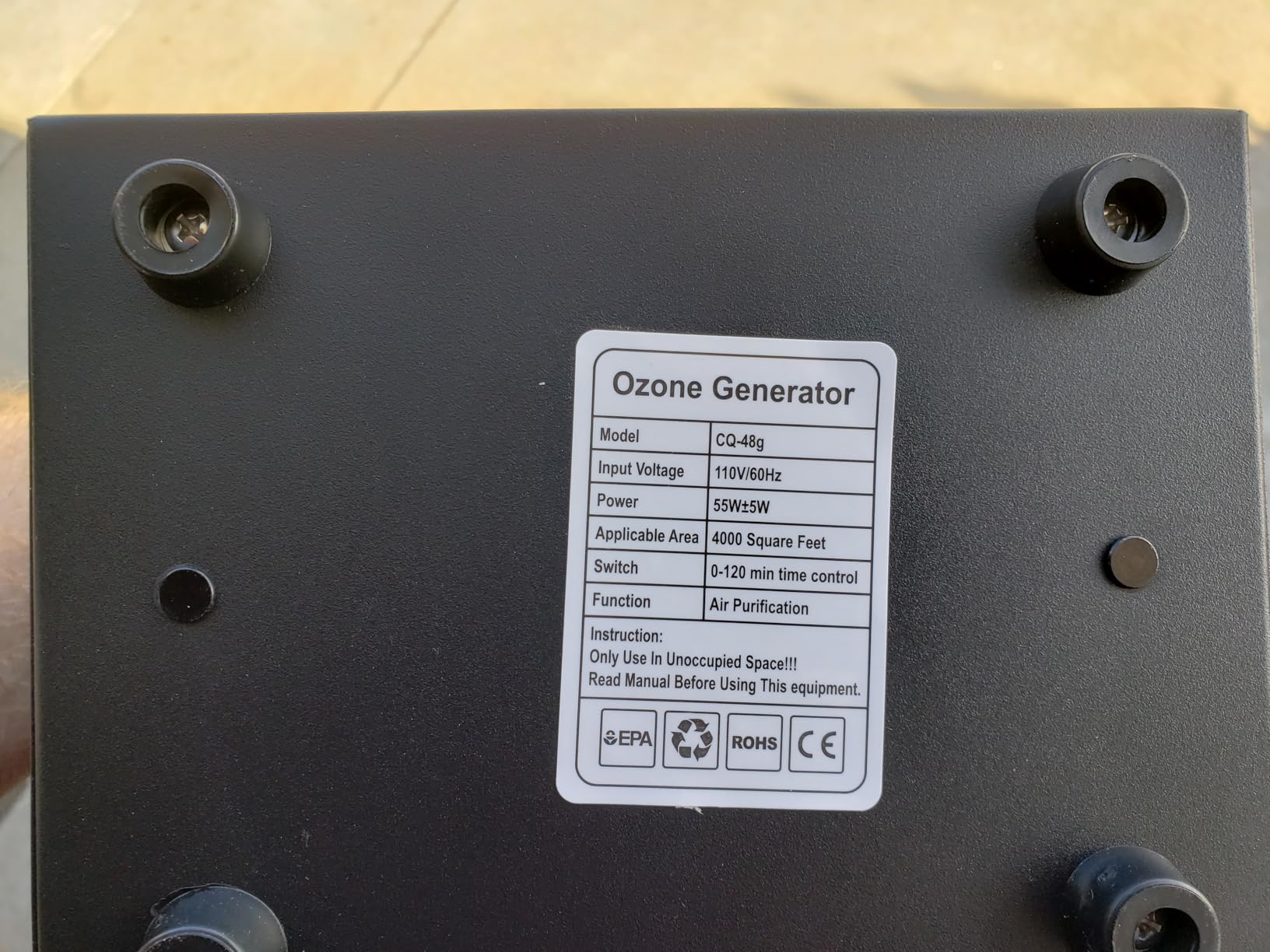 Hadlook Ozone Generator 48,000mg, Ozone Machine Odor Removal, O3 Ionizer customer photo 1