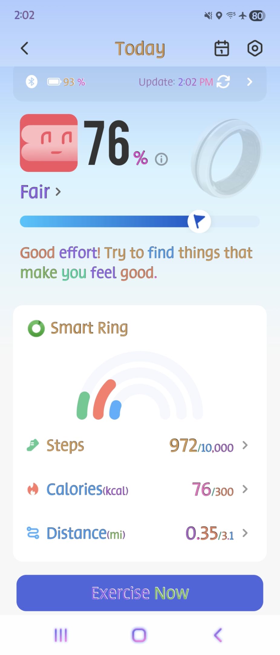 RENPHO Lynx Smart Ring, Subscription-Free App, Silver, Size 8 customer photo 1