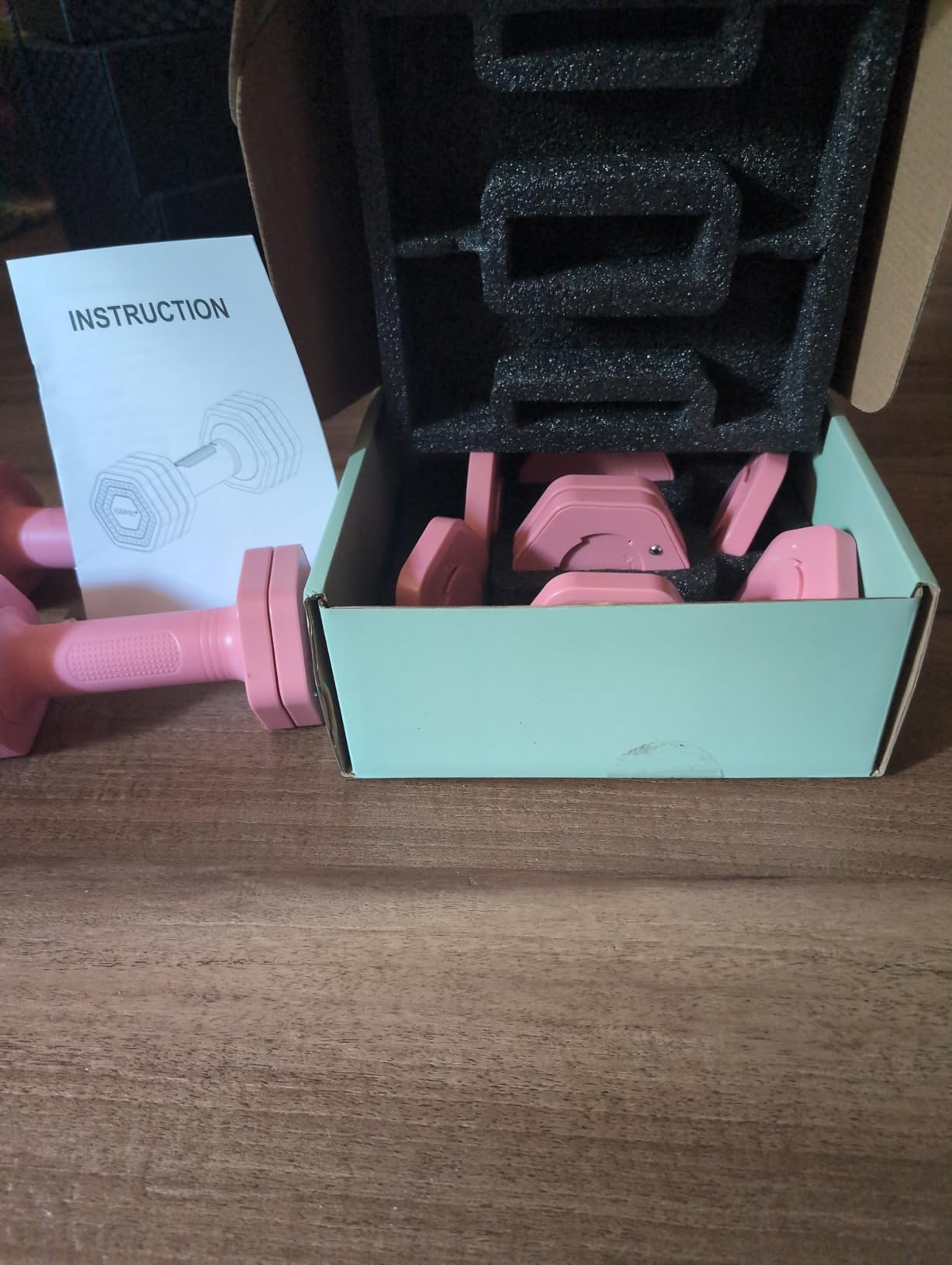 EQUIPRO Adjustable Dumbbell Set, 4 in 1 Free Weights Dumbbells Set for Women, Weights for Women at Home, 2lb 3lb 4lb 5lb with TPU Soft Rubber Handle for Home Gym Exercise Training customer photo 2