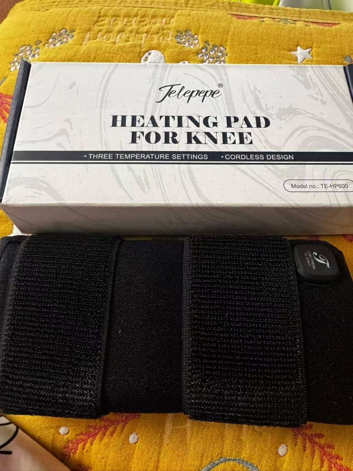Heated Knee Brace, Cordless Knee Heating Pad for Arthritis, 3 Temperature Modes Knee Warmer, 3000mAh Battery Operated Knee Wrap for Men Women Seniors, Black(Single) customer photo 2
