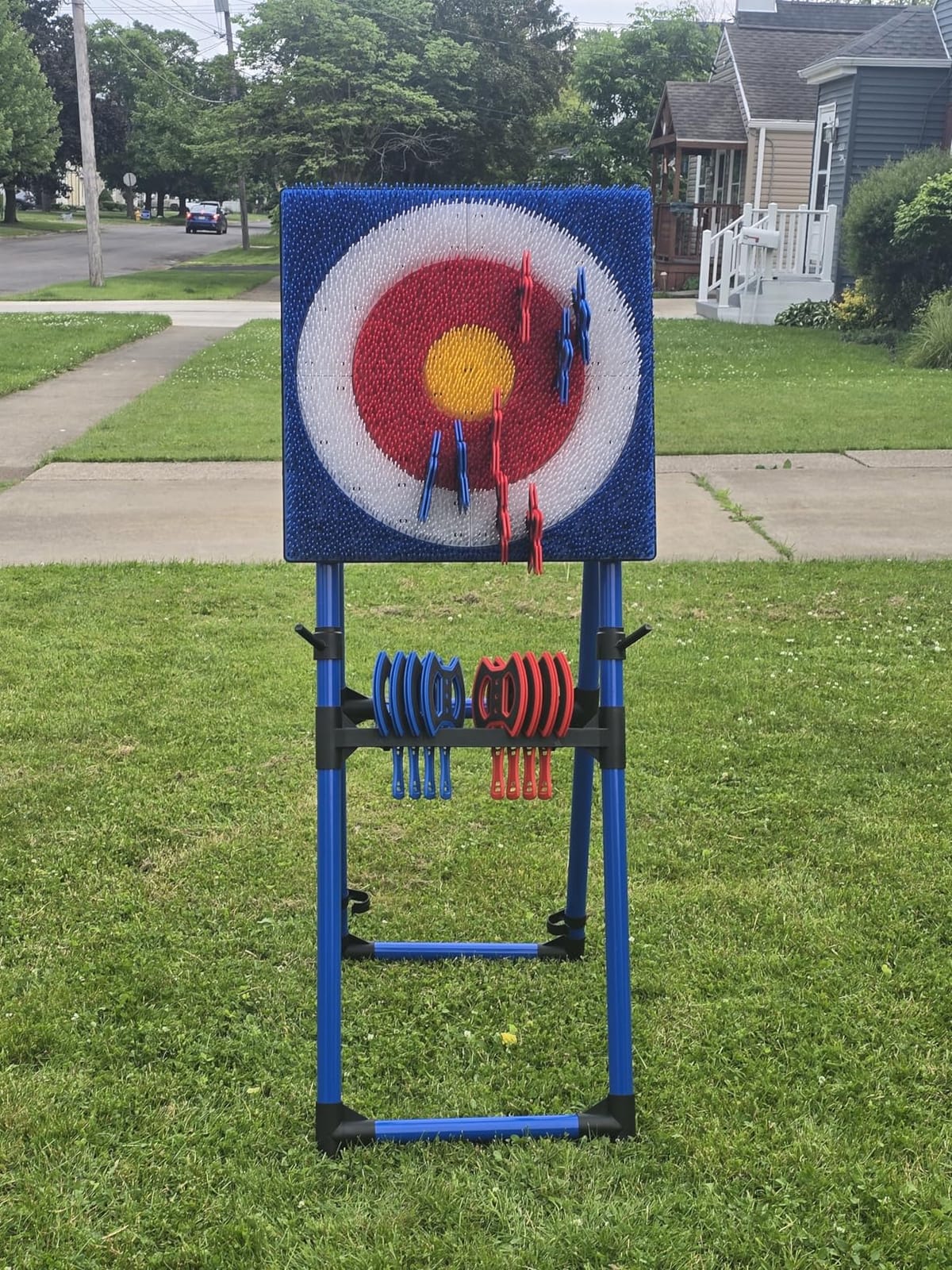 Sidske Axe Throwing Game for Backyard, 8 Axes & 8 Stars, Bristle Target customer photo 1
