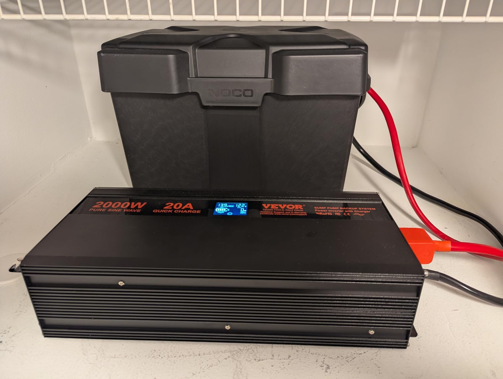 VEVOR 2000W Sump Pump Battery Backup System LCD Display Corded Auto Switch customer photo 1