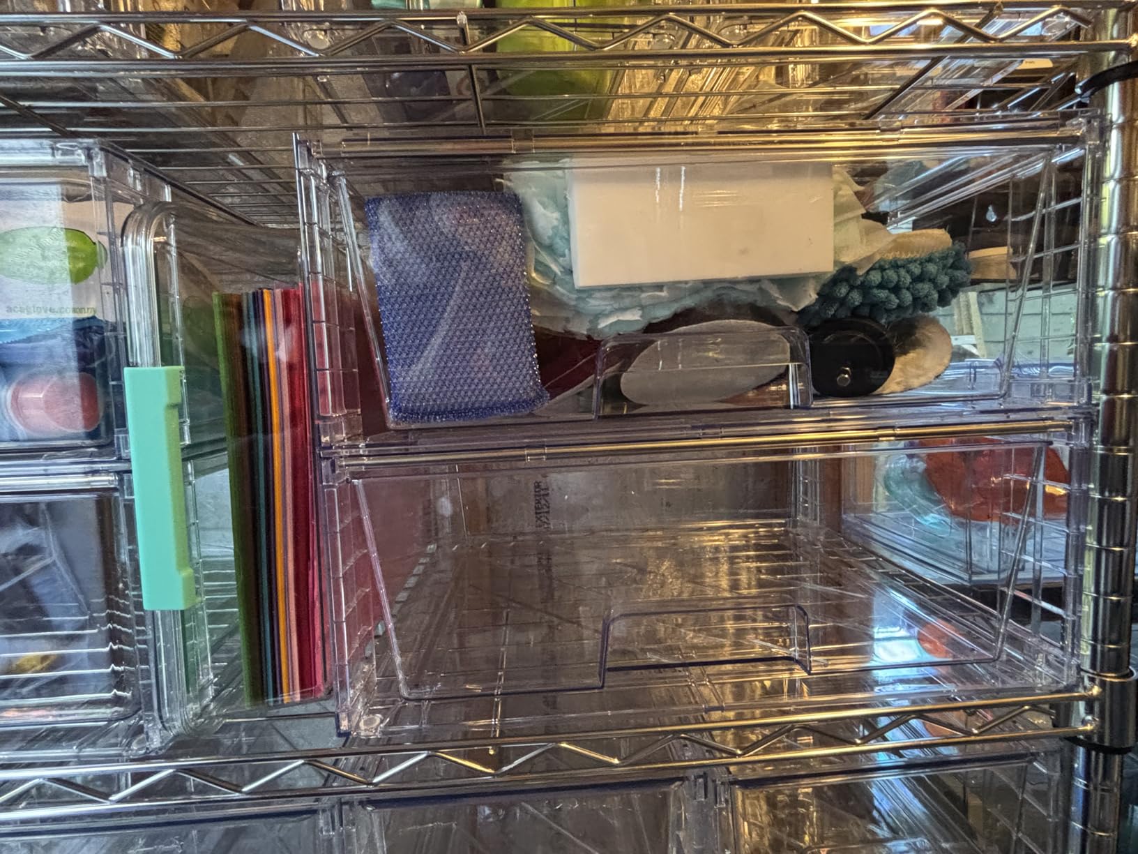 Vtopmart 2 Pack Large Clear Stackable Storage Drawers for Closet, Pantry customer photo 1