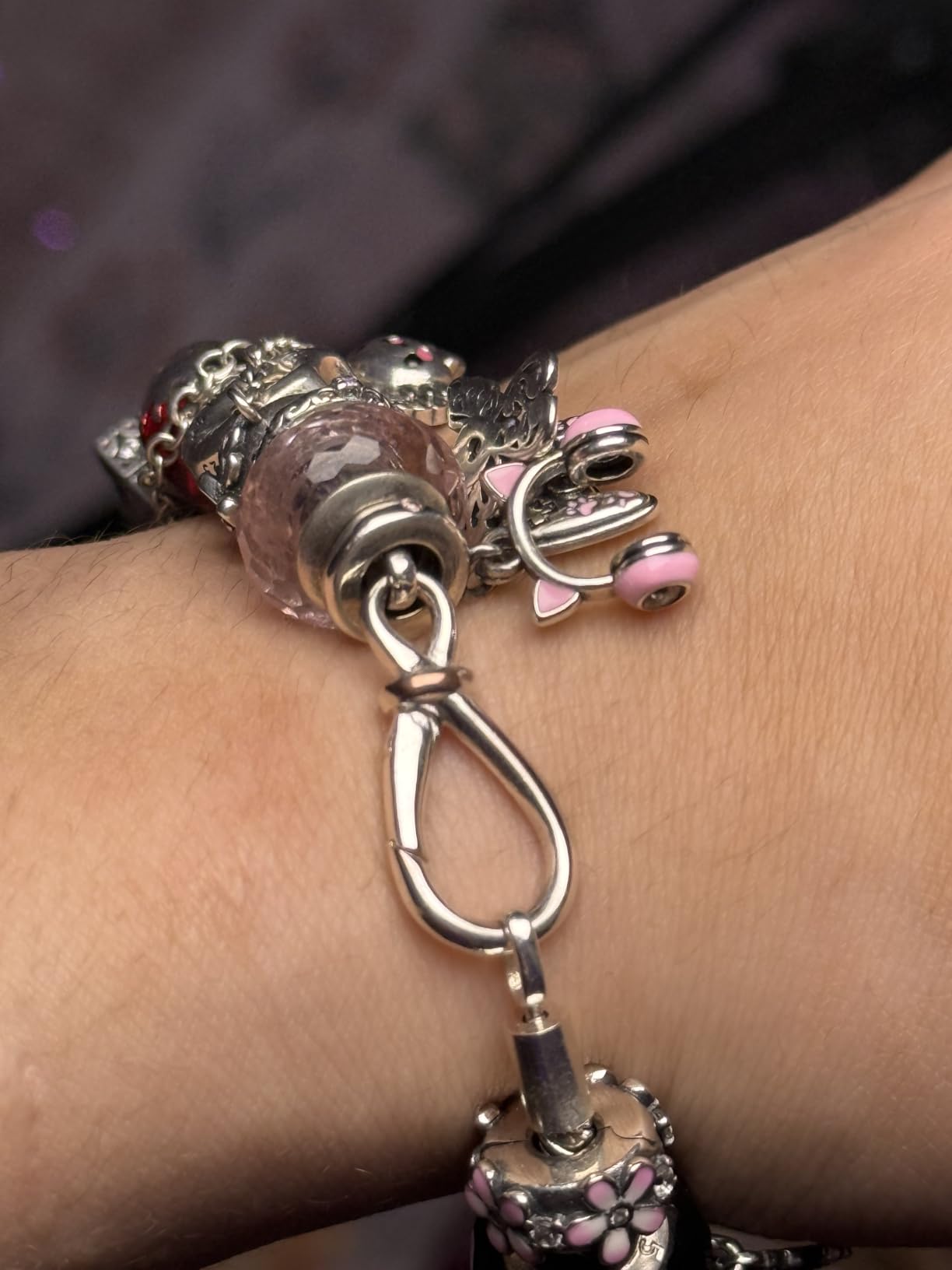LNQOBU 925 Sterling Silver Snake Chain Bracelet Glossy Women Charm Bracelets for Mother's Day Gift(With one Spacer Beads) customer photo 2