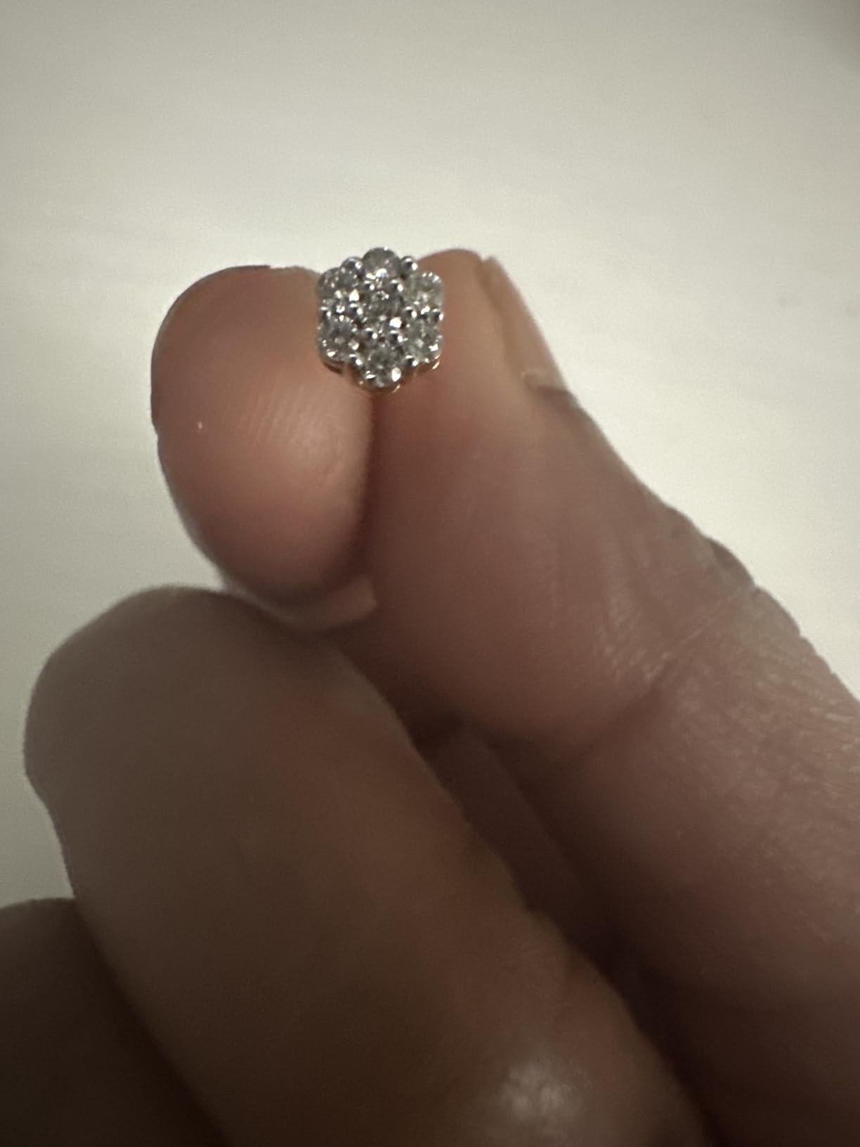 Gilded Lab-Grown Diamond 7 Stone Flower Earrings for Women in 925 Sterling Silver and 14KT Yellow Gold Plated Silver | Hypoallergenic Fine Jewelry | Hinged Closure | SI1 Clarity, F Color |1/4,1/2, 1,2 Carat Total Weight customer photo 1