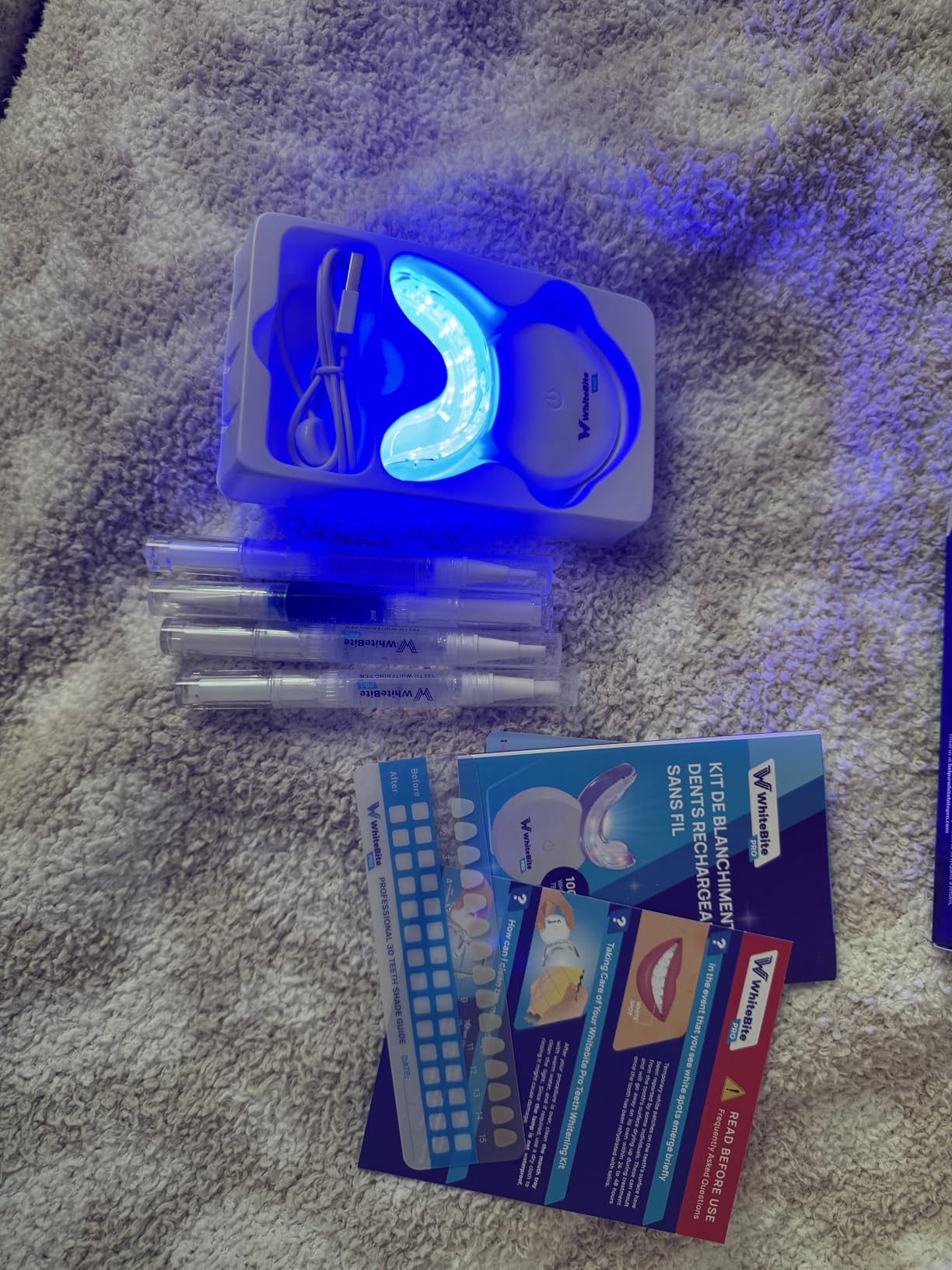 Whitebite Pro Teeth Whitening Kit for Sensitive Teeth – 32X LED Light + 35% Carbamide Peroxide Gel + Remineralizing Gel | Dental-Grade Whitening at Home customer photo 1