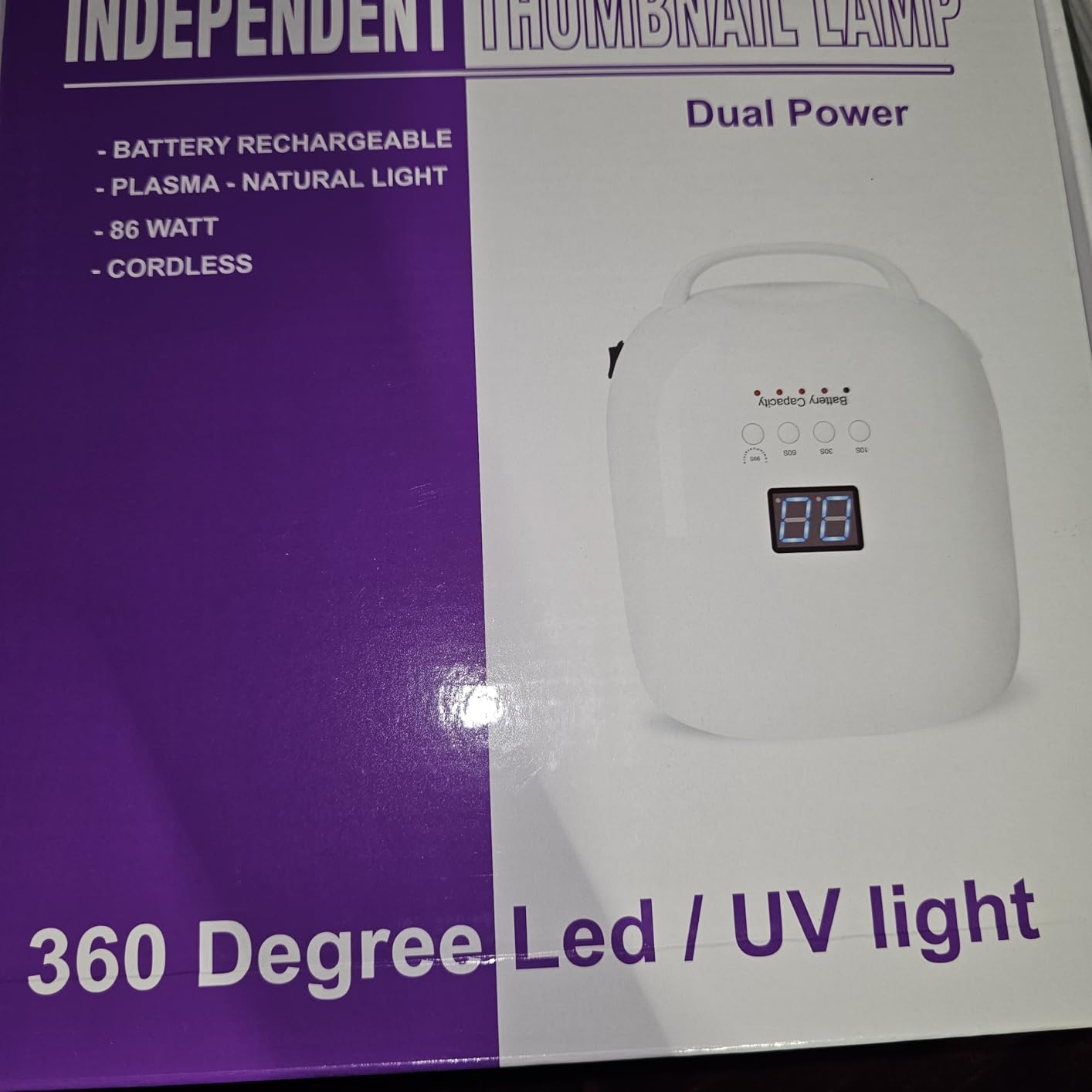 Upgraded Professional Rechargeable UV LED Nail Lamp with 4 Timer,18000mAh Long Battery Life, Electroplated Reflective Base and Inner Wall,Fast Dry Nail Dryer (White JC22-Pro) customer photo 2