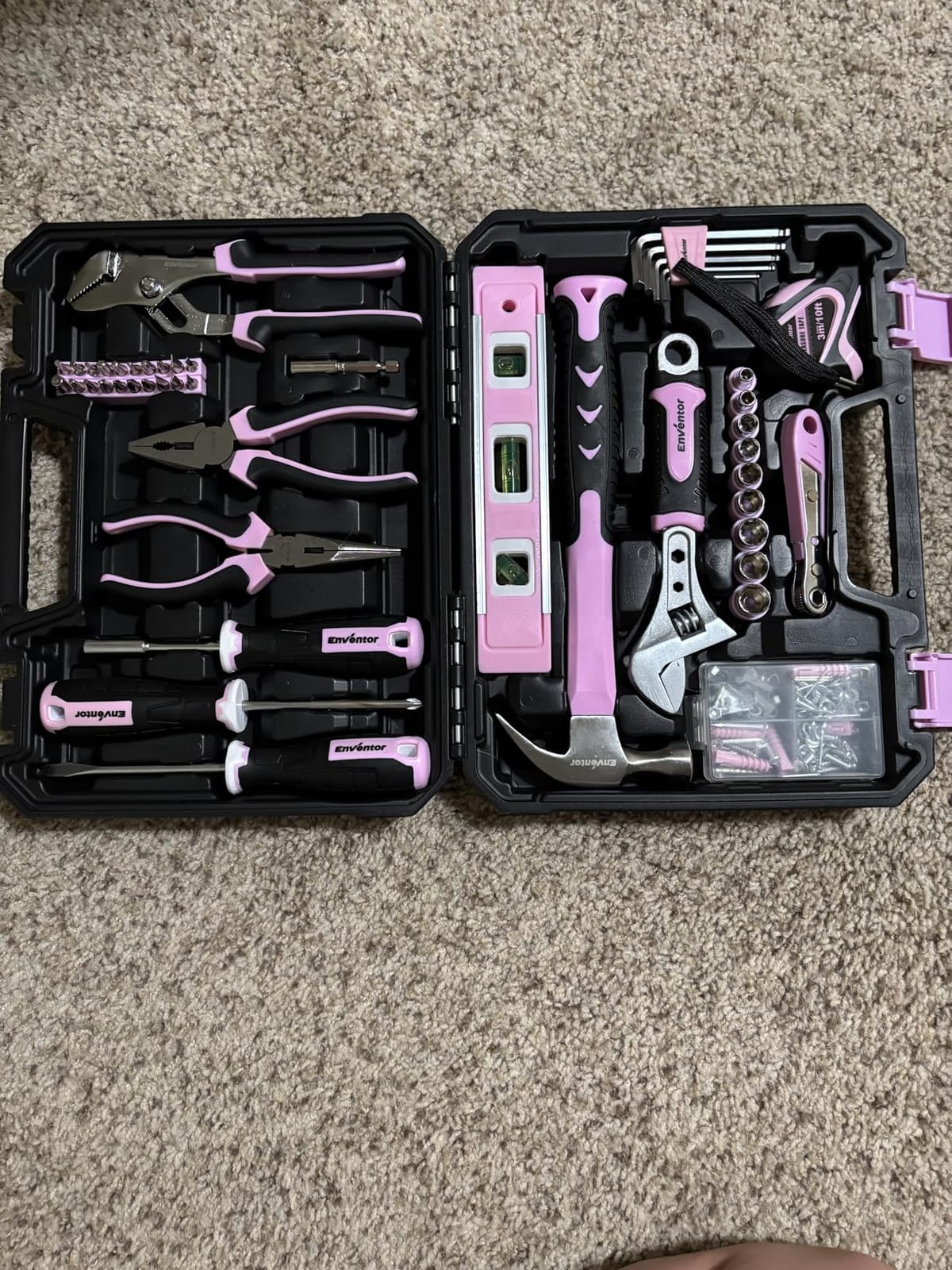 Enventor Tool Set with Fitted Storage Case, 146 Pieces, Pink customer photo 2