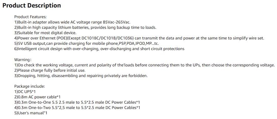 Mini DC UPS Uninterruptible Power Supply, UPS Battery Backup Power Supply customer photo 2