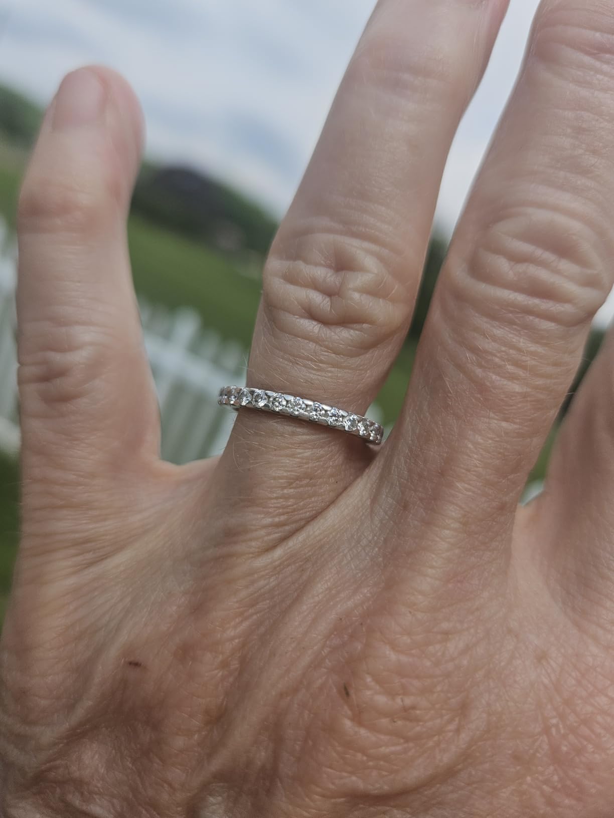 Moissanite Wedding Band for Women, Full Eternity Stackable Ring customer photo 1