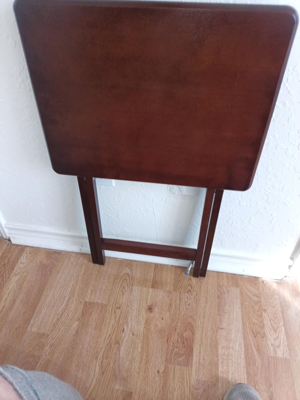 Winsome Alex Set of 2 Foldable Snack Tables, Walnut customer photo 2