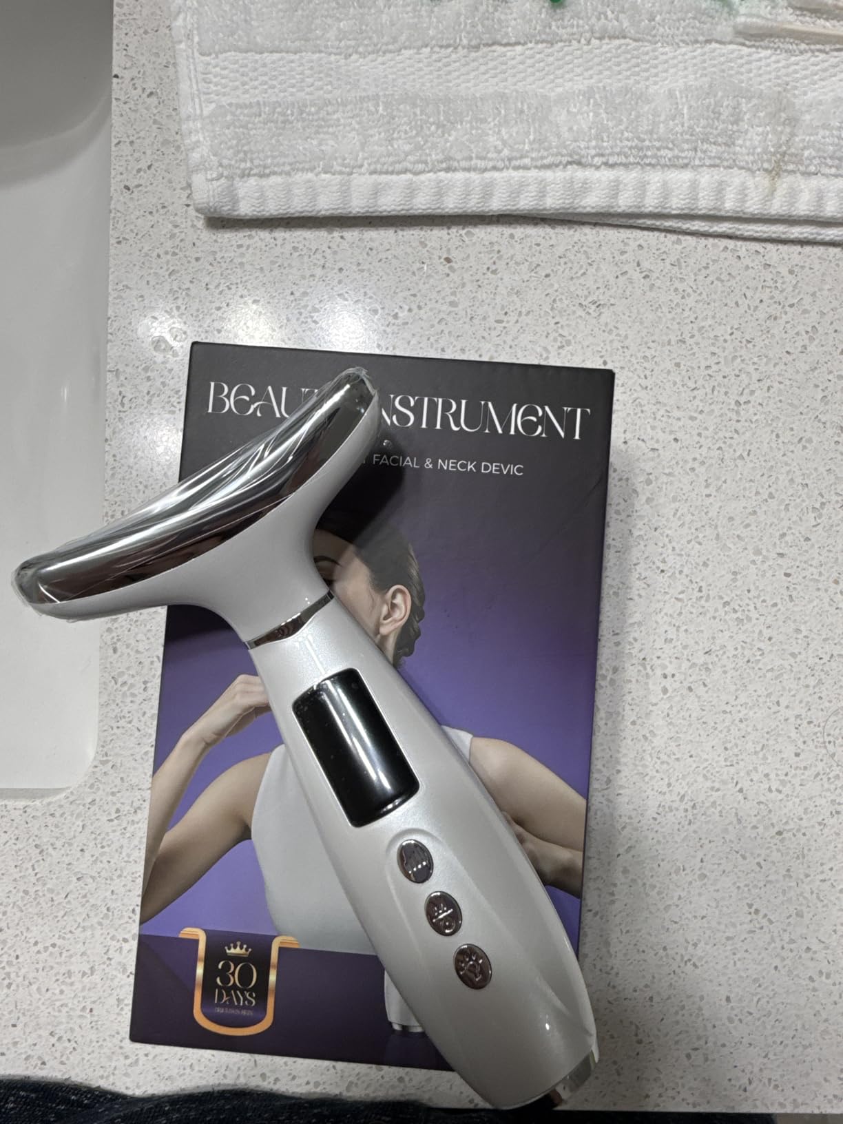 Red Light Therapy for Face and Neck, 7-Color LED Face Massager with EMS, Heat & Vibration, 6 Modes & 4 Intensities, Rechargeable Face Sculpting Tool for At-Home Skincare customer photo 2