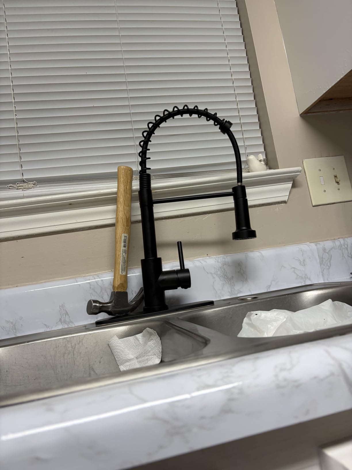 Kitchen Faucet with Pull Down Sprayer, Brushed Nickel customer photo 2