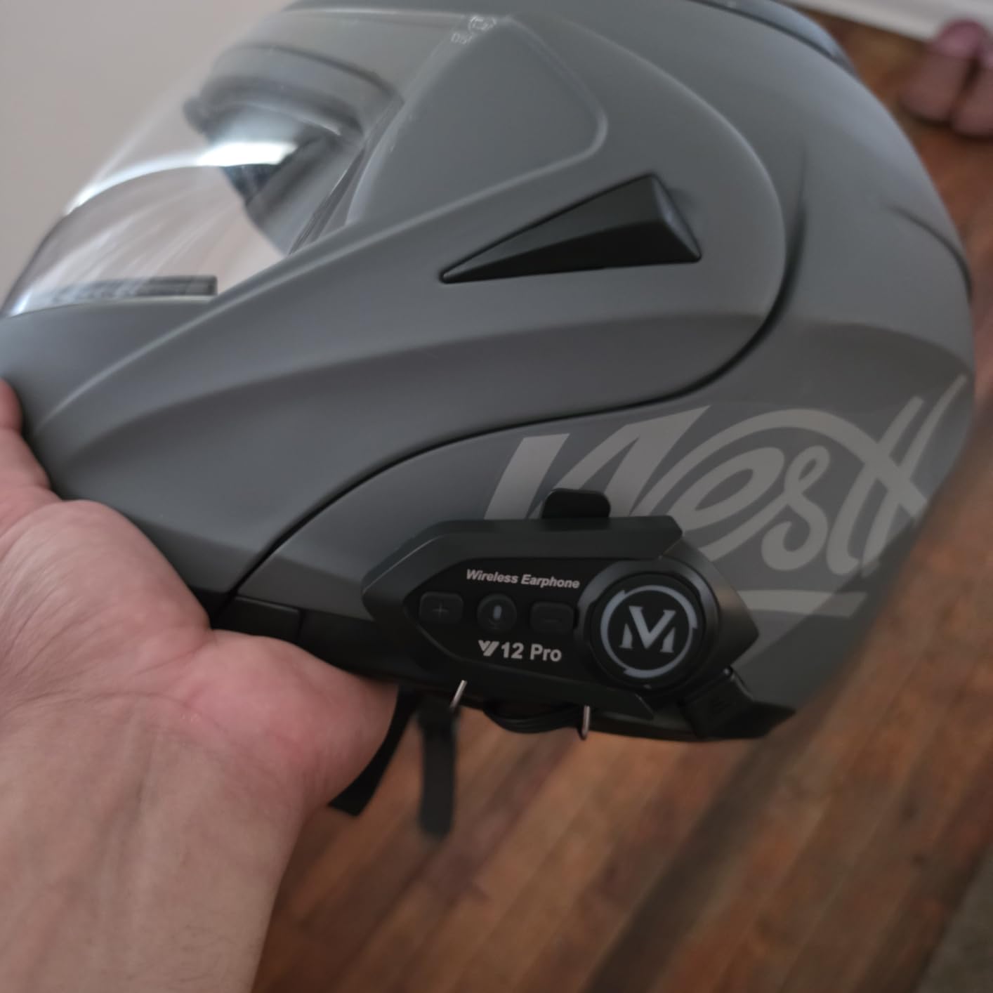 Motorcycle Helmet Bluetooth Headset 2 Way Intercom 550 Yards, HIFI Sound, Noise Cancellation, Music Share, 1000mAh, Helmet Speakers Headphones FM, Waterproof, Voice Assistant customer photo 1