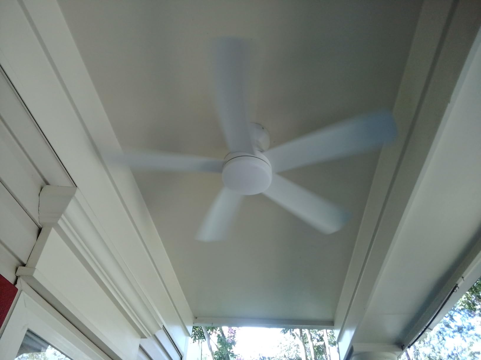 Depuley Modern Ceiling Fan with Light: 42-Inch White Small Fans for Bedroom Indoor Outdoor - Dimmable Low Profile Ceiling Fans with Remote Control Flush Mount 5 Reversible White Blades 6 Speeds Timer customer photo 2