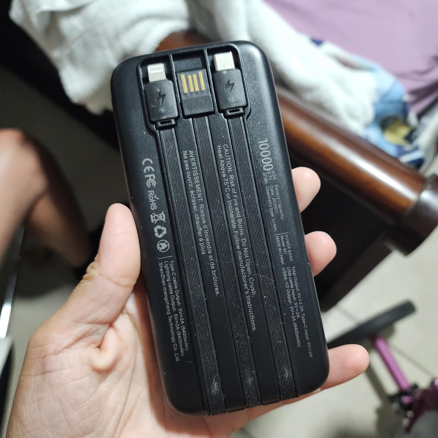 2026 2-Pack 10000mAh Portable Charger Battery Pack with Built in Cables customer photo 1