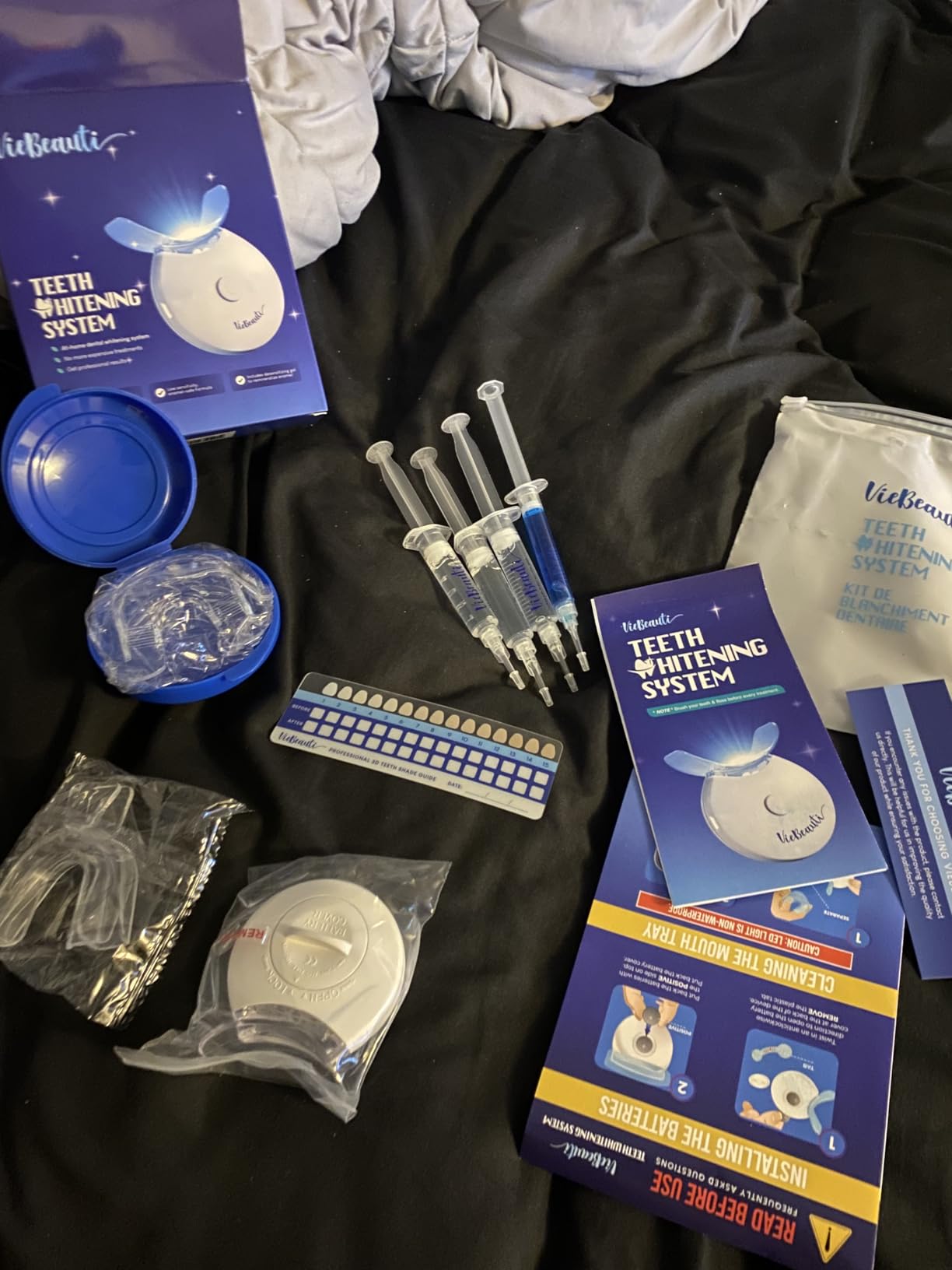 VieBeauti Teeth Whitening Kit with LED Light for Sensitive Teeth, 35% Carbamide Peroxide, Remineralizing Gel for Fast Results Cool Mint customer photo 1