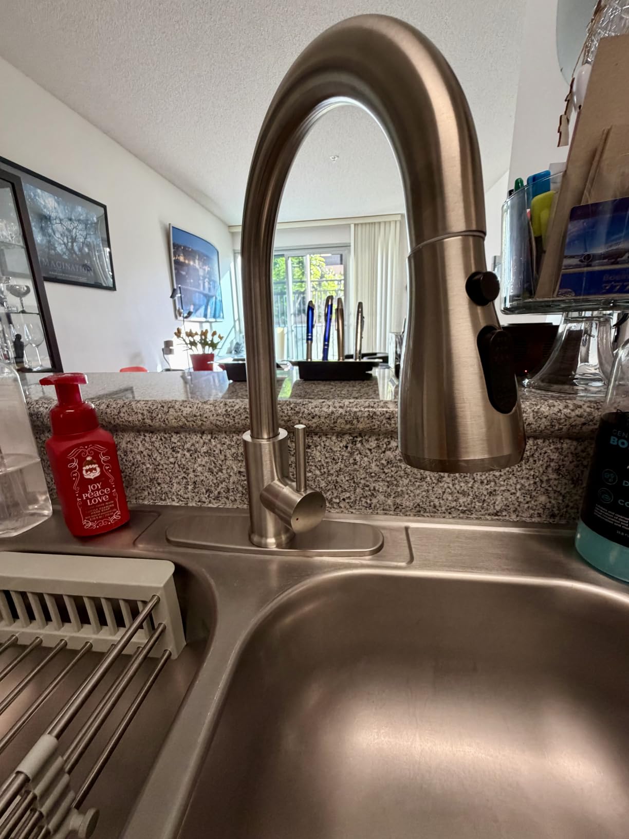 FEELSO Kitchen Faucets with Pull Down Sprayer, Brushed Nickel customer photo 1