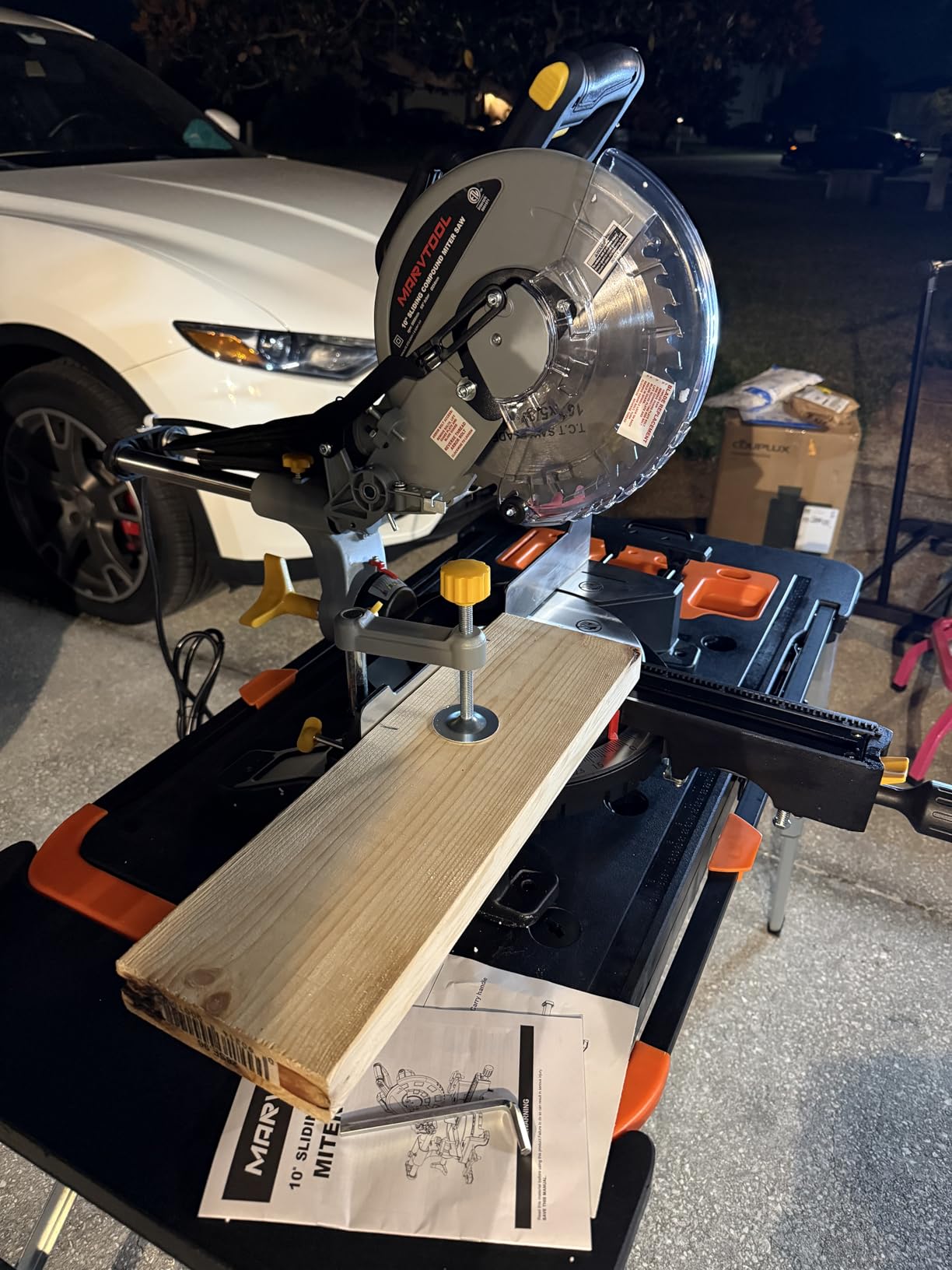 12-Inch Dual-Bevel Sliding Compound Miter Saw, 3800RPM, 15 Amp, Dual Bevel 0-45° with Extension Table, 36T Blade, Power Saw for Metal, Plastic, Wood, Laminates customer photo 1