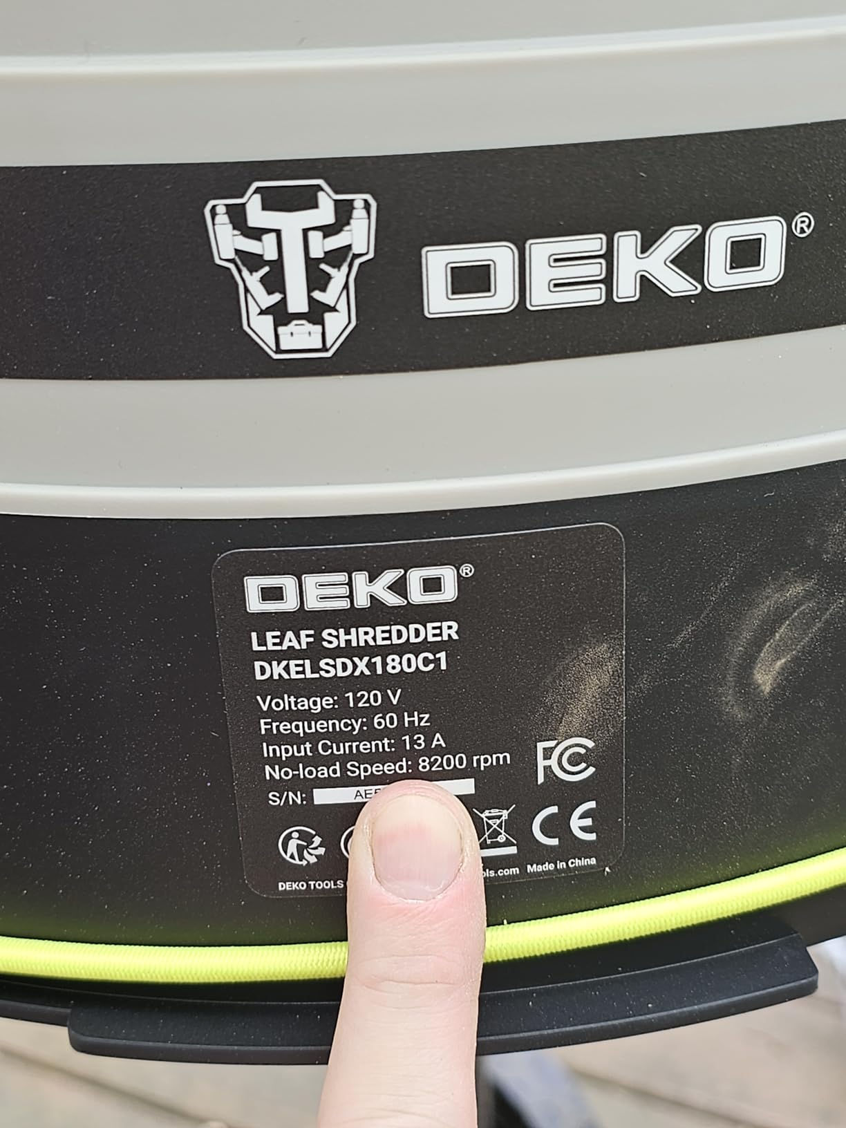Electric Leaf Mulcher/Shredder: DEKOPRO 15-Amp 8200RPM Motor for 17:1 Reduction Ratio, Adjustable Control Dia with Leaf Scoops Spade, Collection Bag & 20 Cutting Lines customer photo 2