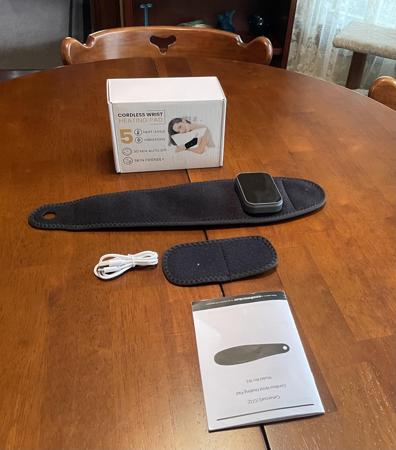 Cordless Wrist Heating Pad for Pain Relief - 5 Heat Levels & Vibration, 3000mAh Rechargeable Battery, 30min Auto-Off, Adjustable Wrap for Arthritis, Carpal Tunnel, Tendonitis - Left/Right Hand customer photo 2