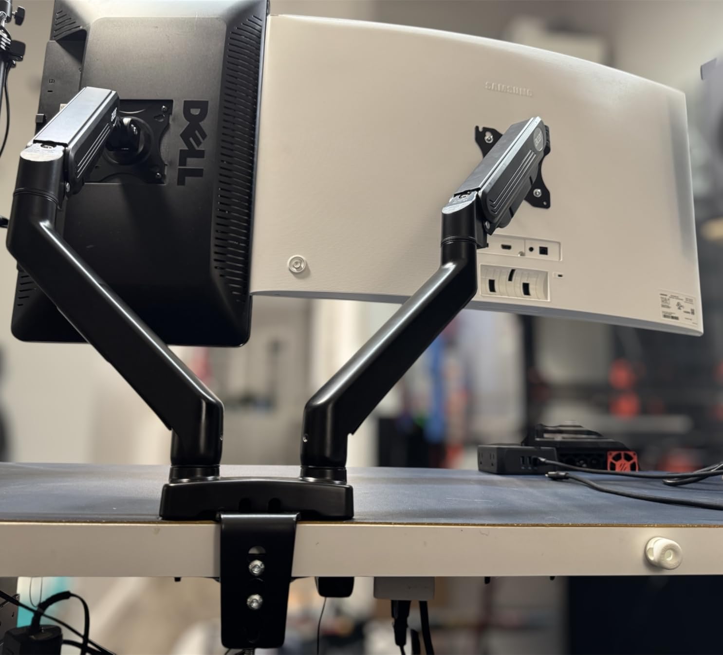 Acer Dual Monitor Arm, Gas Spring VESA Mount Stand for 17-32 Inch Screens, Computer Desk Arm Fully Adjustable VESA 75x75/100x100 with C-Clamp and Grommet Mounting Base, Each Arm Holds 4.4 to 19.8 lbs customer photo 2